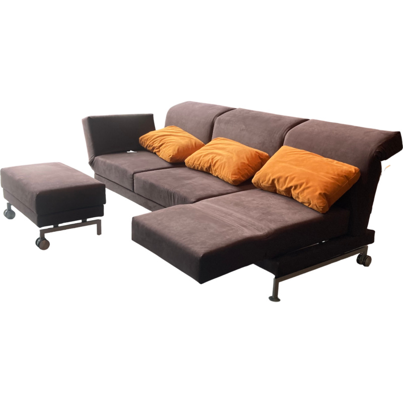 Brühl - Ecksofa Moule Stoff Braun 6499/9199 mit Hocker und 3 Kissen - 1