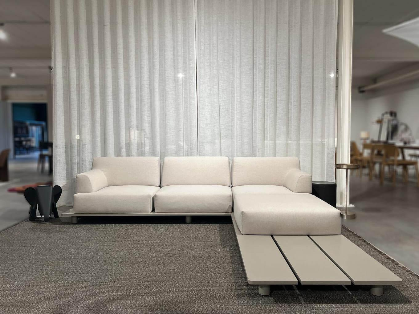 Kristalia - Outdoorsofa Palco Stoff Heritage Papyrus 07 Beige Natur Gestell Metall Grau London - 5