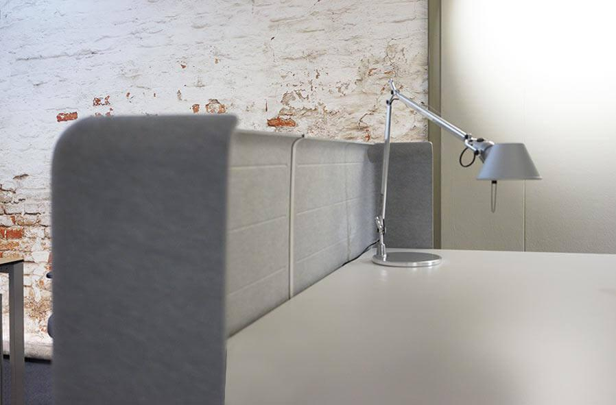 Vitra - Arbeitstisch Höhenverstellbar Platte Melamin Soft Light Creme Kabelwanne Polyestervlies Stone/Grau - 2