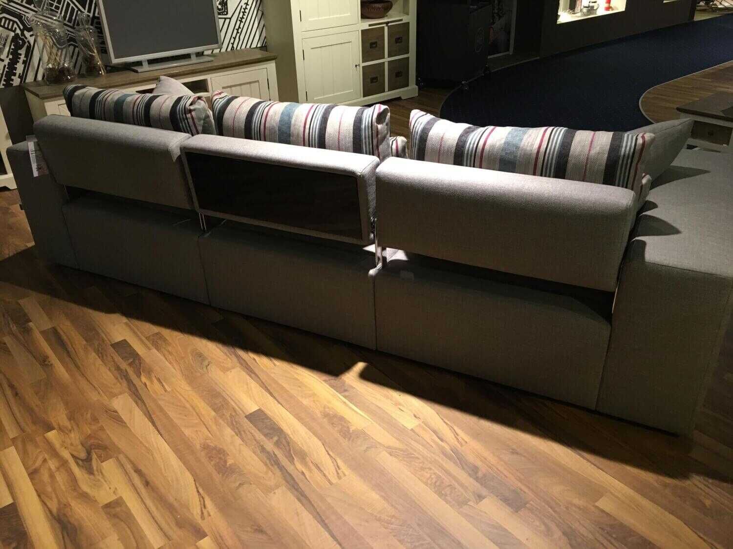 Michalsky - Ecksofa Berlin S Stoff Grau mit Rückenverstellung und 5 Kissen - 3