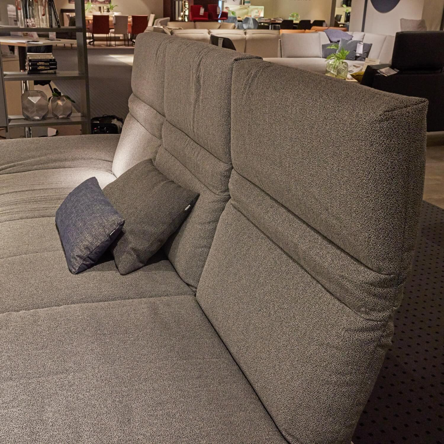 Hülsta - Ecksofa HS 420 Bezug Stoff Diane Fehgrau Alugußfuß Umbragrau Lackiert Holzrahmen Eiche - 6