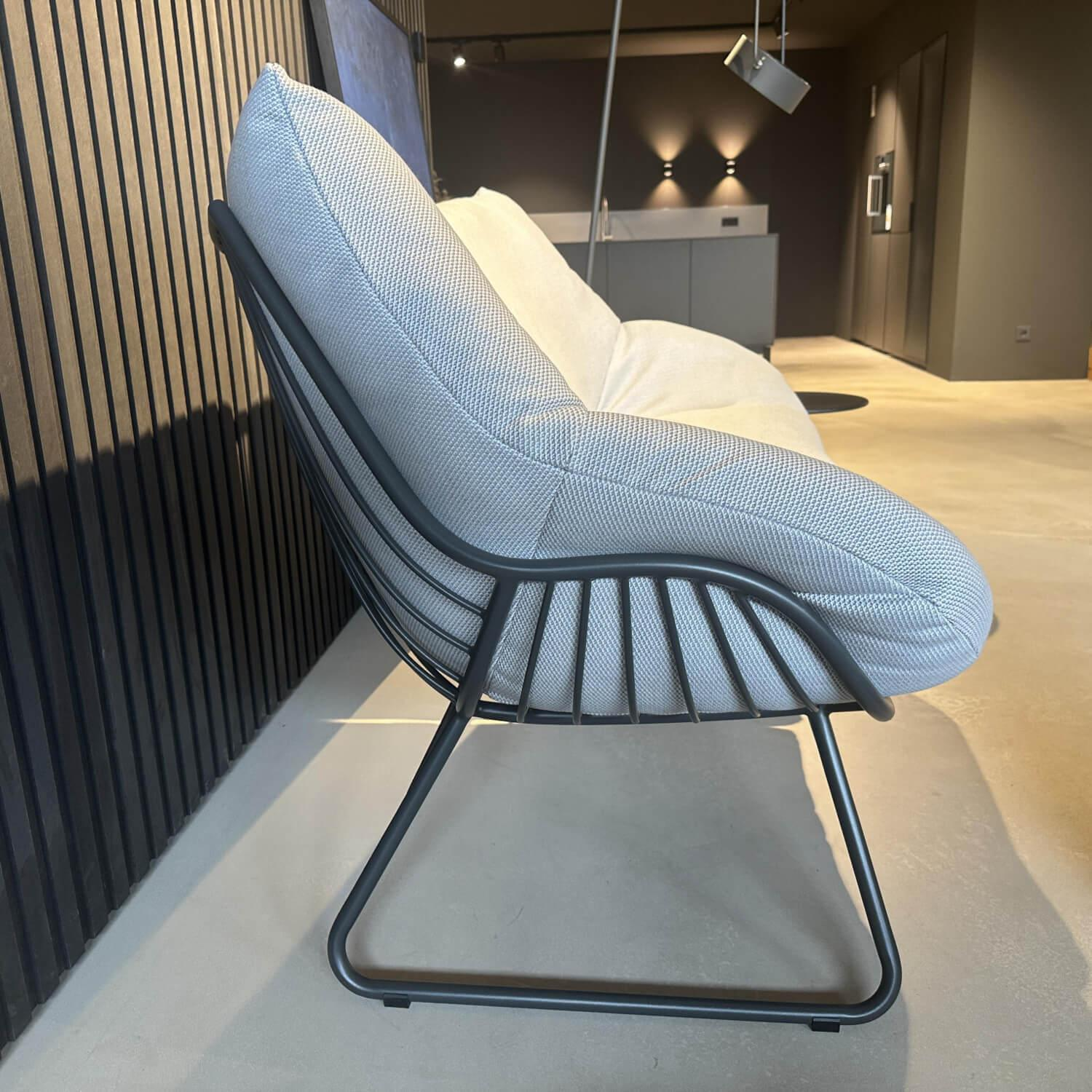 Solpuri - Lounge Sofa XL Chill Stoff Diamond Calcutta White Grey Weiß Grau Gestell Aluminium Anthracite Anthrazit - 4