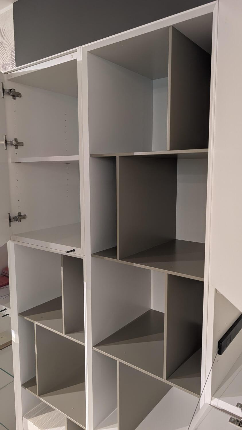 Kettnaker - Wohnwand Alea Lack Matt Weiß Basalt Grau Und Seide Beige - 4