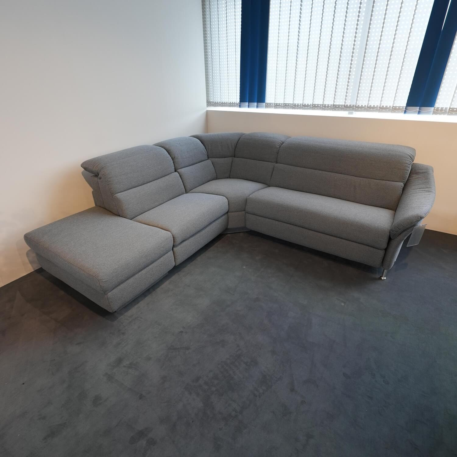 himolla - Ecksofa 1924 Stoff 24 Q2 Fashio Magma Grau Fuß Edelstahloptik - 8