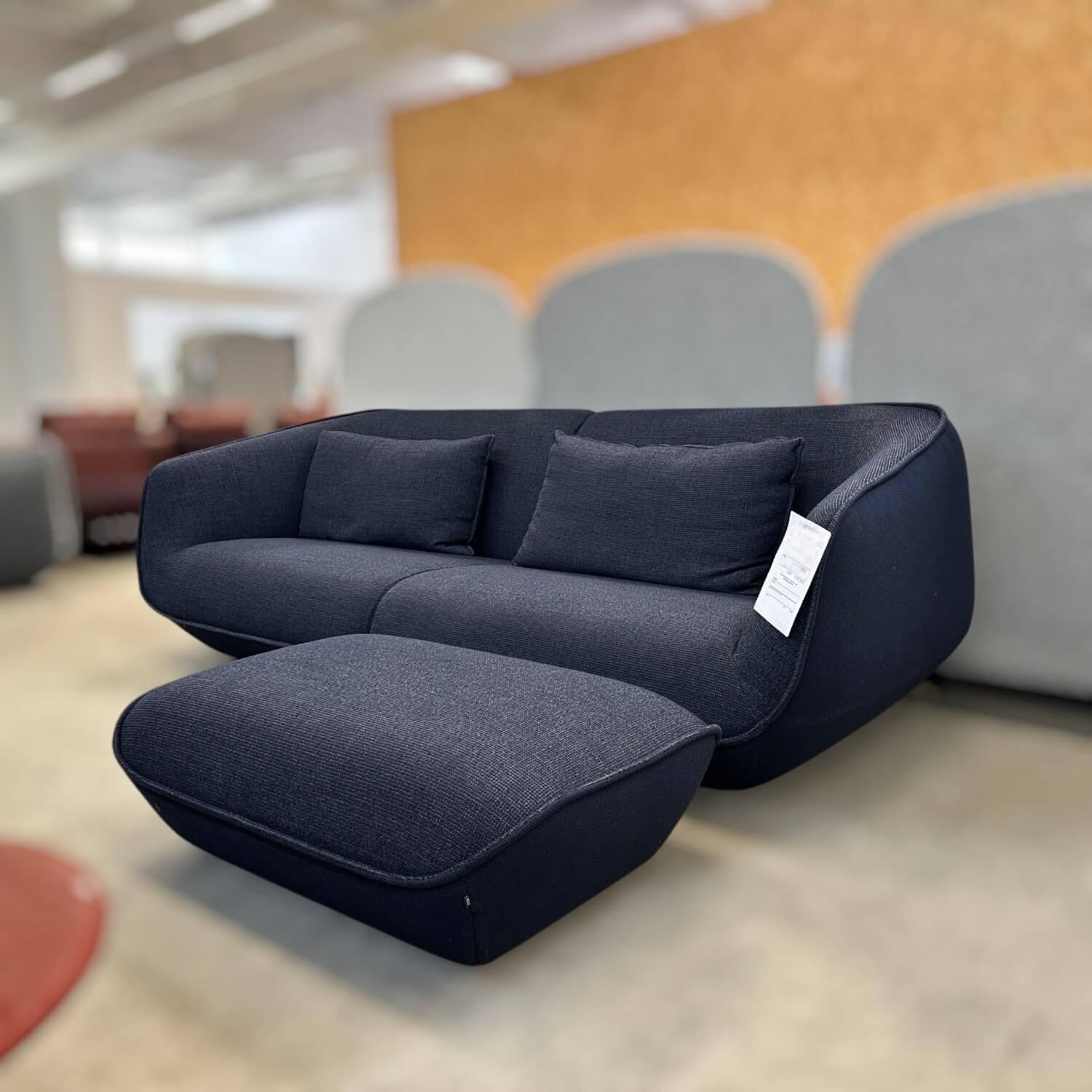 COR - Sofa Nook 36311 Stoff Außen 12039 Nachtblau Innen 8196 Indigo Blau Inklusive Hocker - 5