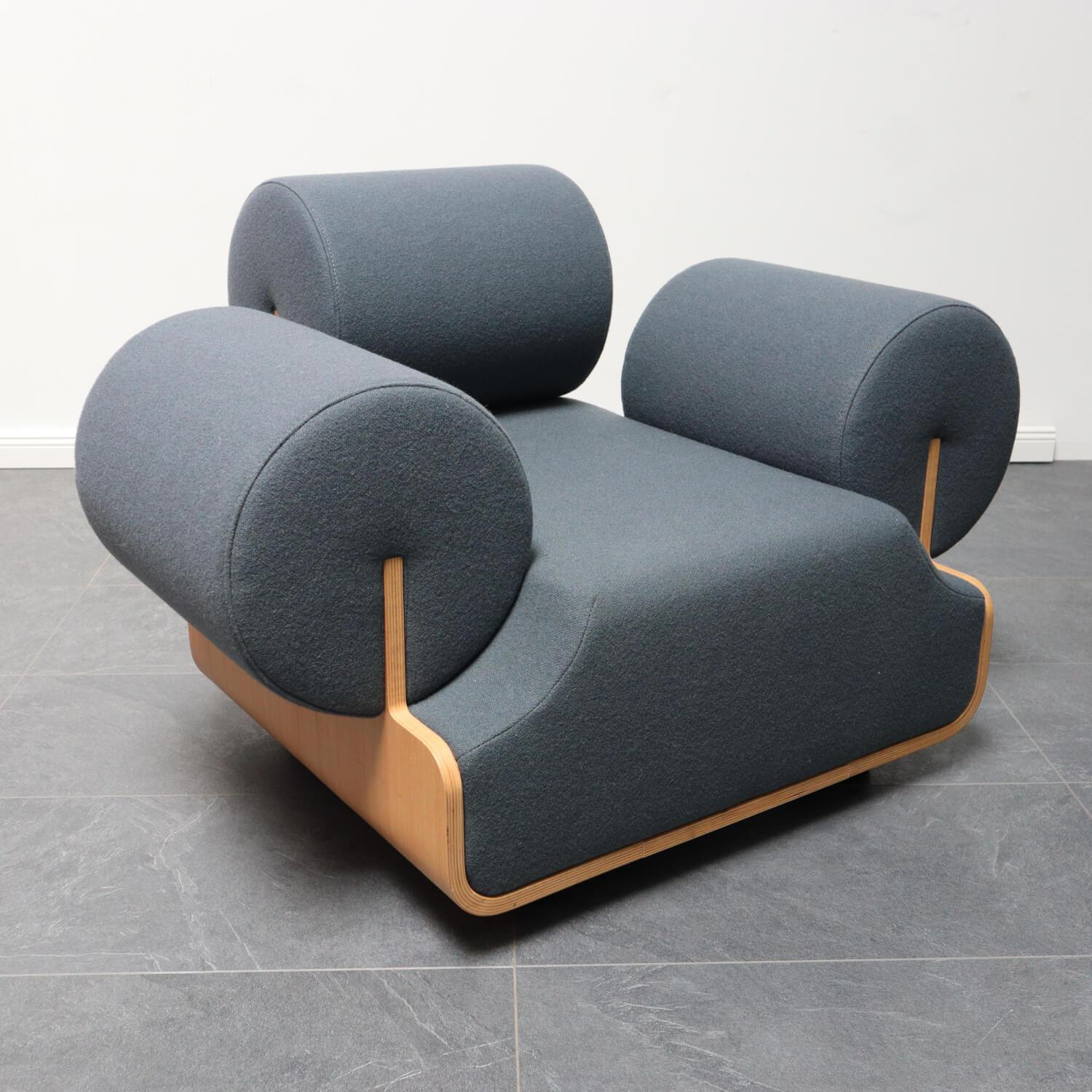 Spektrum - Sessel MVPHE Bezug Stoff Kvadrat Tonus 4 615 Anthrazit Gestell Buche Furniert - 2