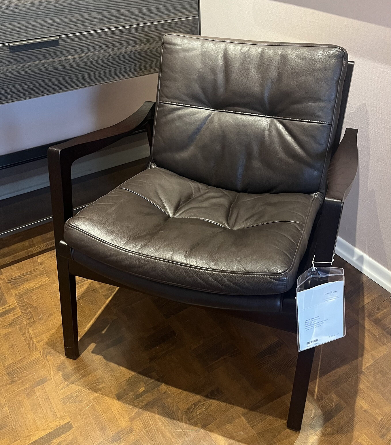 ClassiCon - Loungechair Euvira Leder Premium 838 Terra Braun Gestell Eiche Massiv - 2