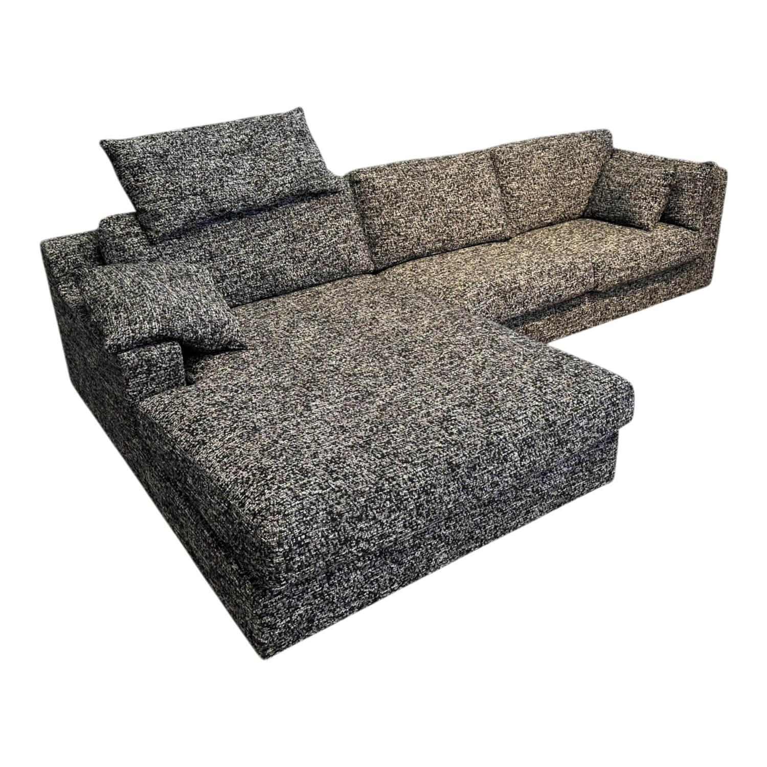 Bielefelder Werkstätten - Ecksofa Inspiration Stoff Arezzo CA1469/099 Schwarz Weiß Fuß Gleiter - 1