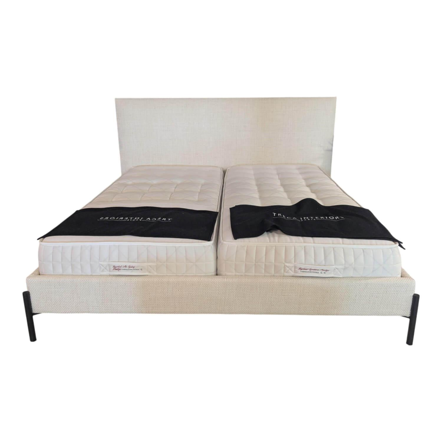 Treca Interiors - Boxspringbett Victoire Stoff Hanoi Panna Cotta Beige mit 2 Matratzen - 1