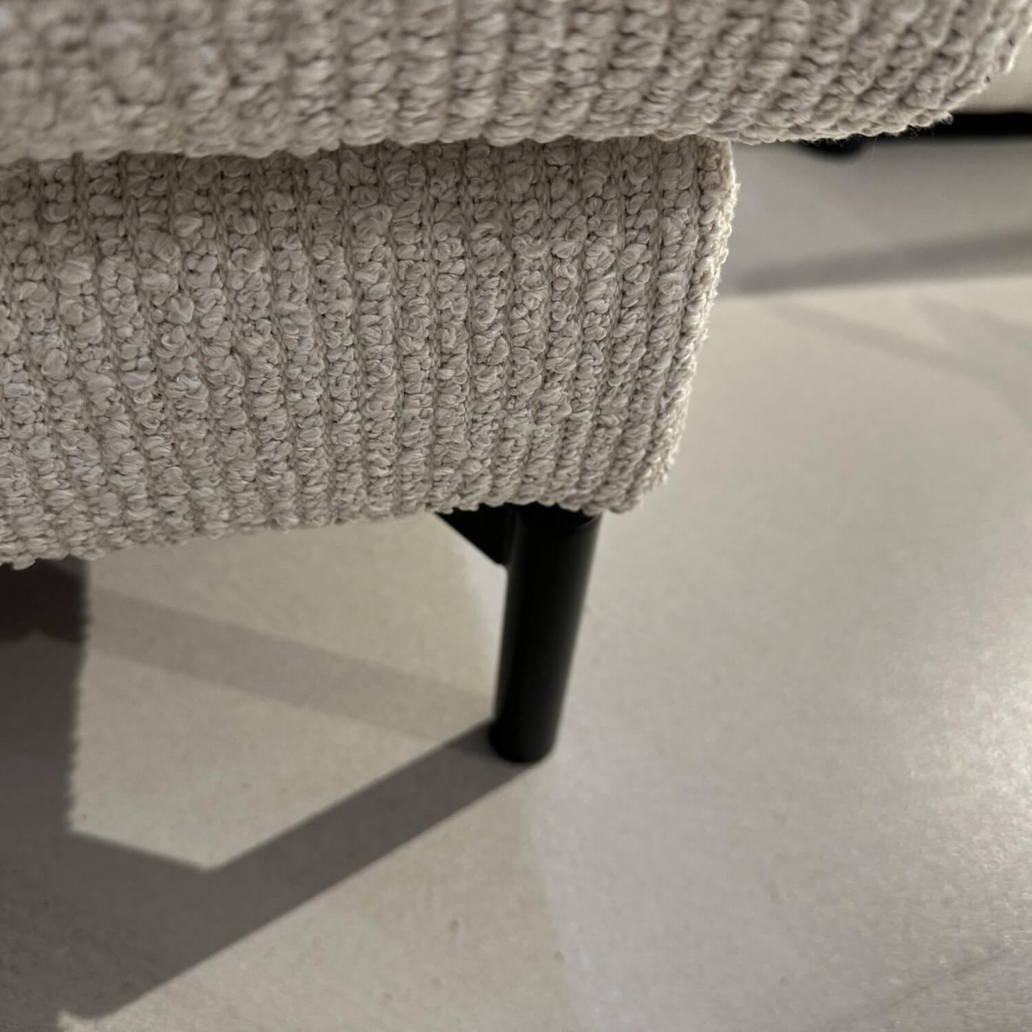 Raum.Freunde - Ecksofa Anesa Stoff Nolte 7250 Nature Cord Bouclé Beige Metallfuß Schwarz - 4
