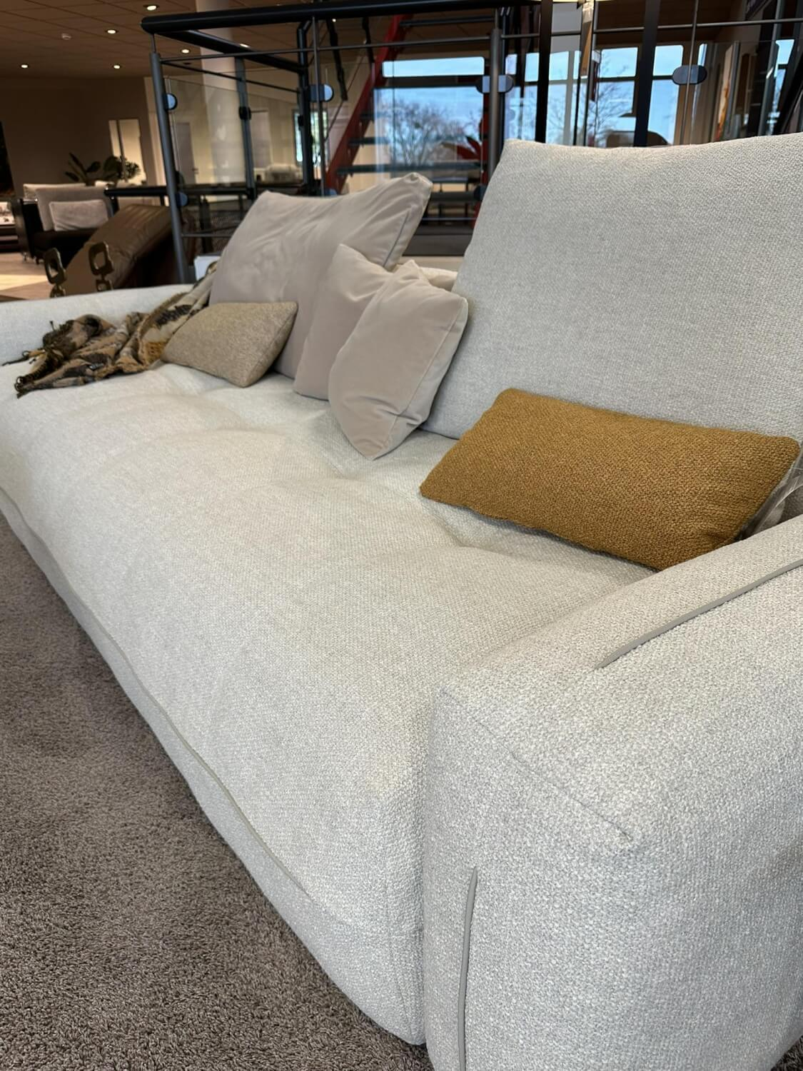Rolf Benz - Sofa Moyo Stoff 24.159 Kieselgrau Grau Keder Seidengrau Grau Mit 6 Kissen Und 1 Plaid - 6