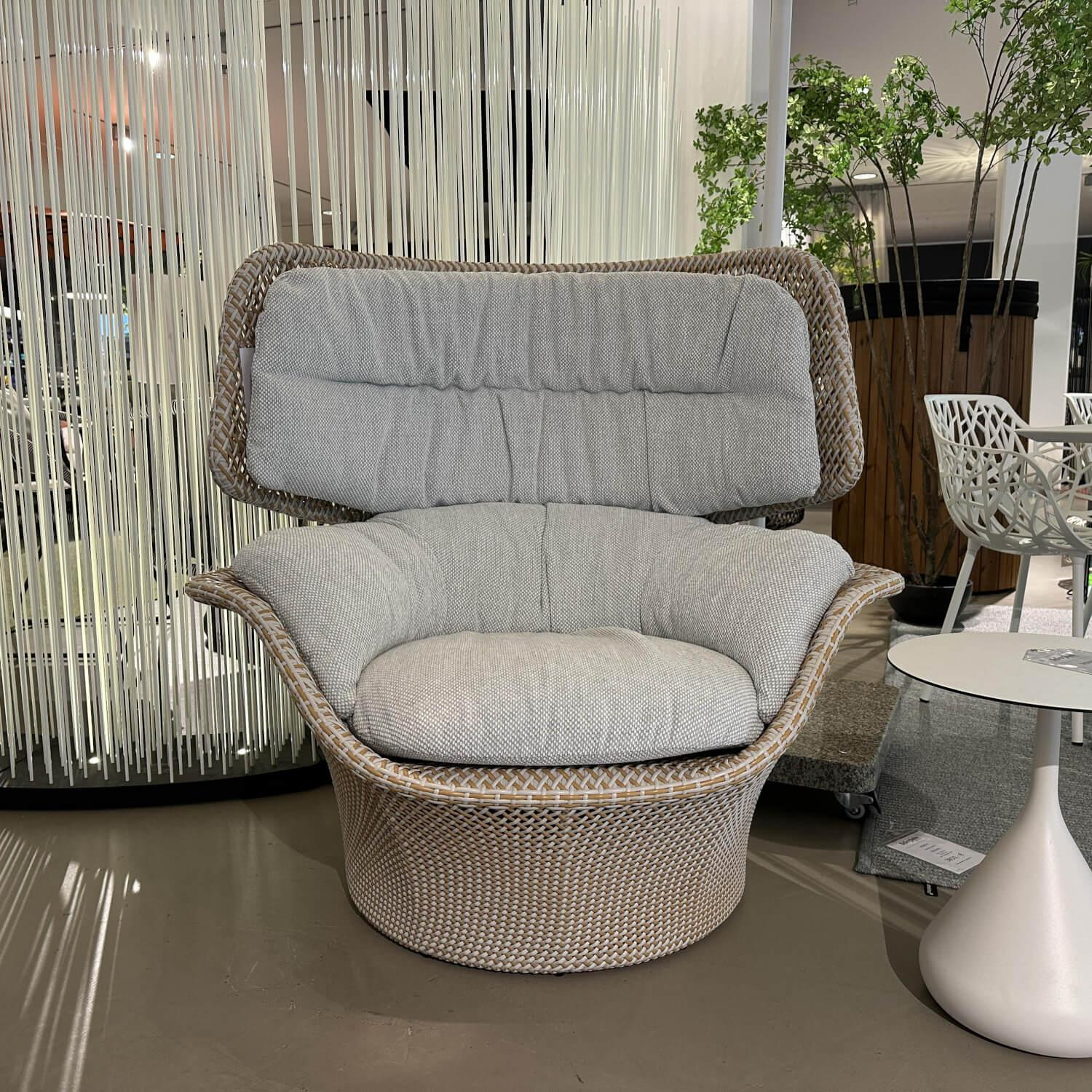 DEDON - Hochlehnsessel Seashell Grand Dedon Geflecht Oasis Grau Braun Gestell Aluminium Grau Pulverbeschichtet Mit Kissen - 4