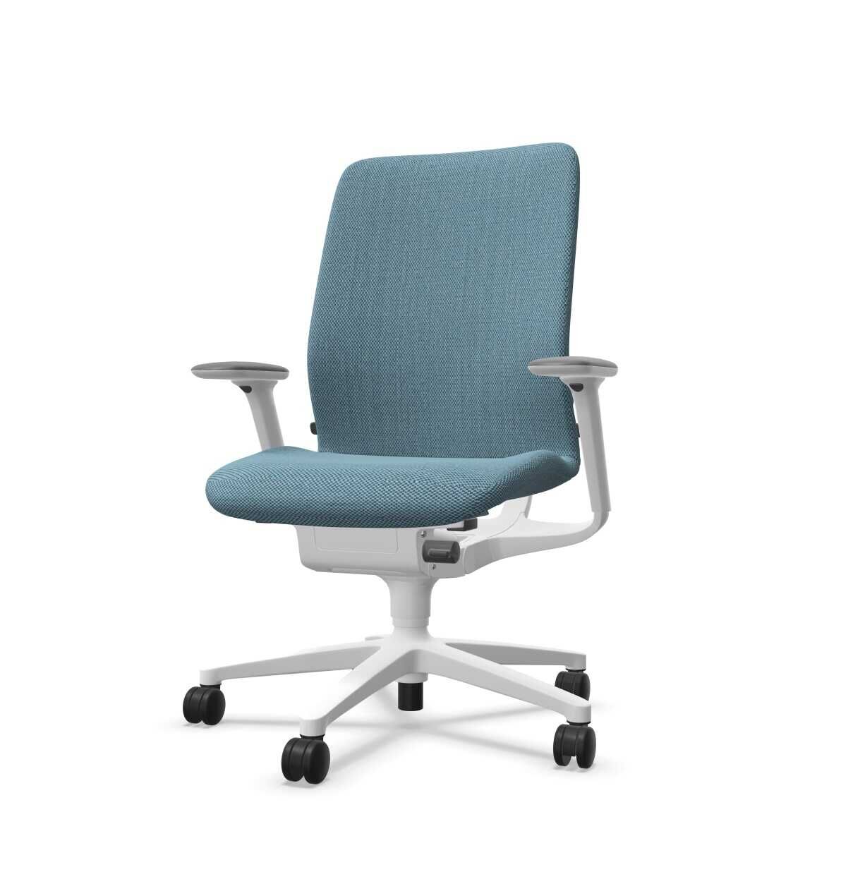 Bürodrehstuhl AT 187/7 Stoff Lichtgrün Sitz- Und Rückenschale Weiß