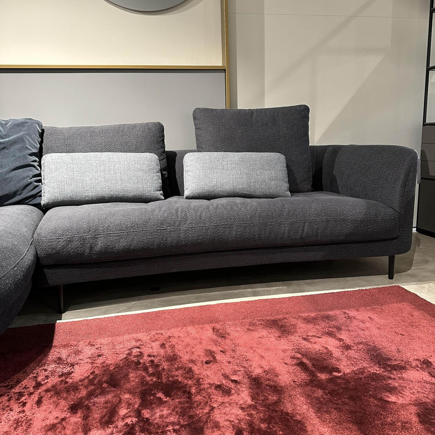 Rolf Benz - Ecksofa Kumo Stoff 22.505 Schwarzblau Füße Metall Schwarz Pulverbeschichtet - 4