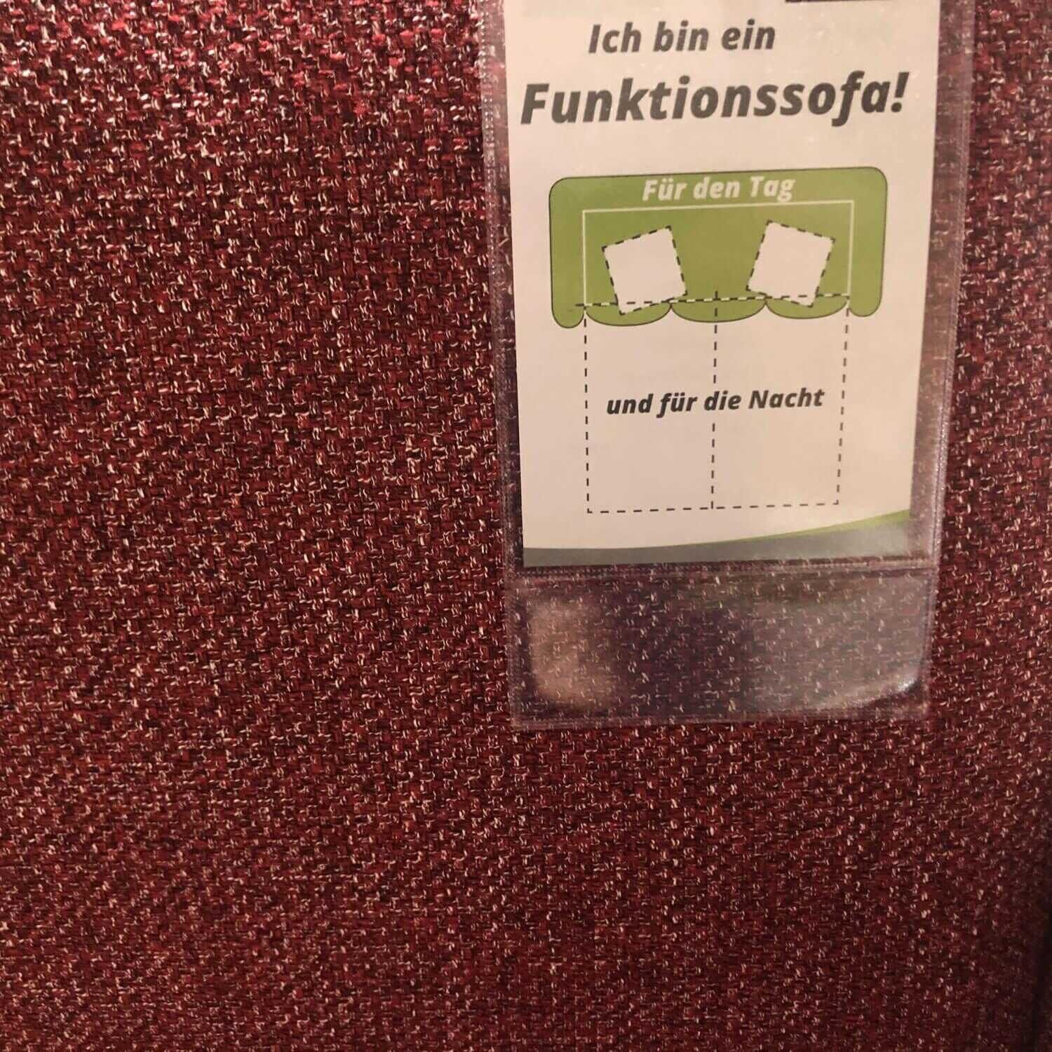 Comfortmaster - Doppelliege Evita Stoff 2-6933 Rot Fuß Chrom Liefefläche 140x195 - 2