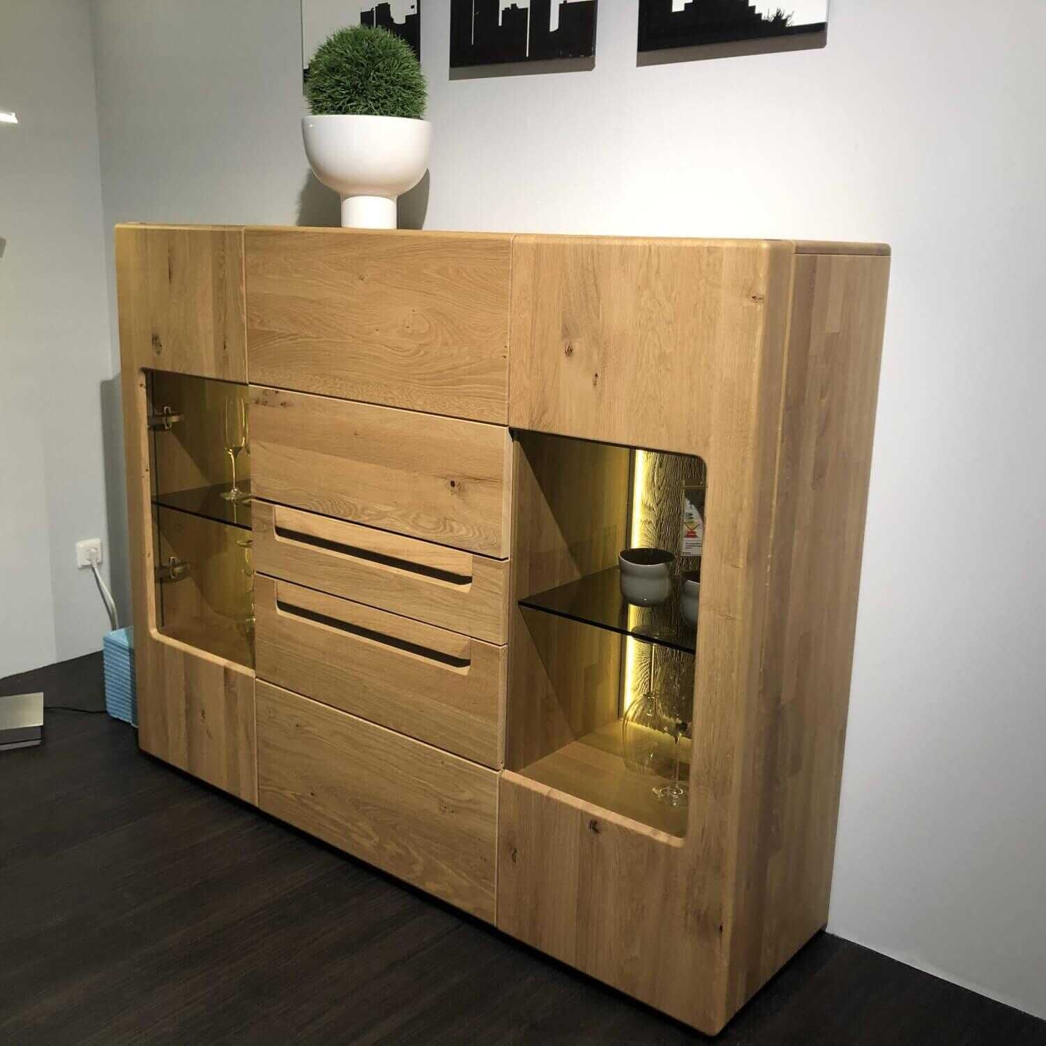 Valmondo - Highboard Valmondo Naseris Europäische Wildeiche Soft Gebürstet Massiv - 2