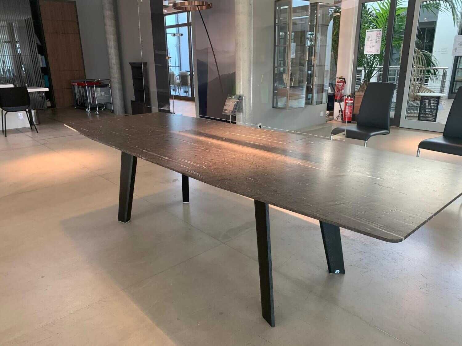 Draenert - Esstisch 1406 Fontana Ausziehbar Platte Stein Braun Silk Gestell Mooreiche - 7