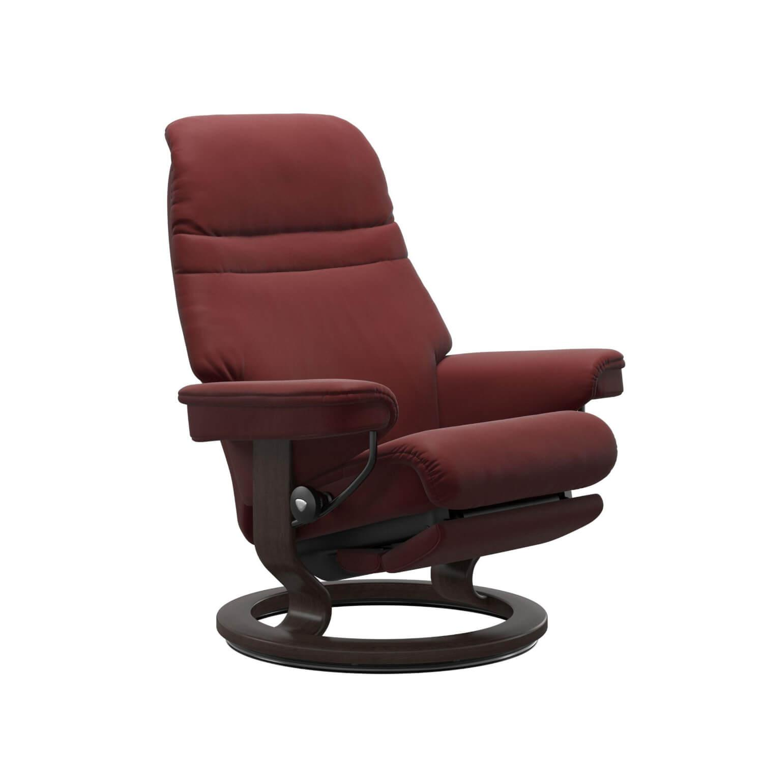 Stressless - Sessel Sunrise S Leder Paloma Cherry Rot Gestell Classic Base Oak Eiche Wenge Gebeizt - 3