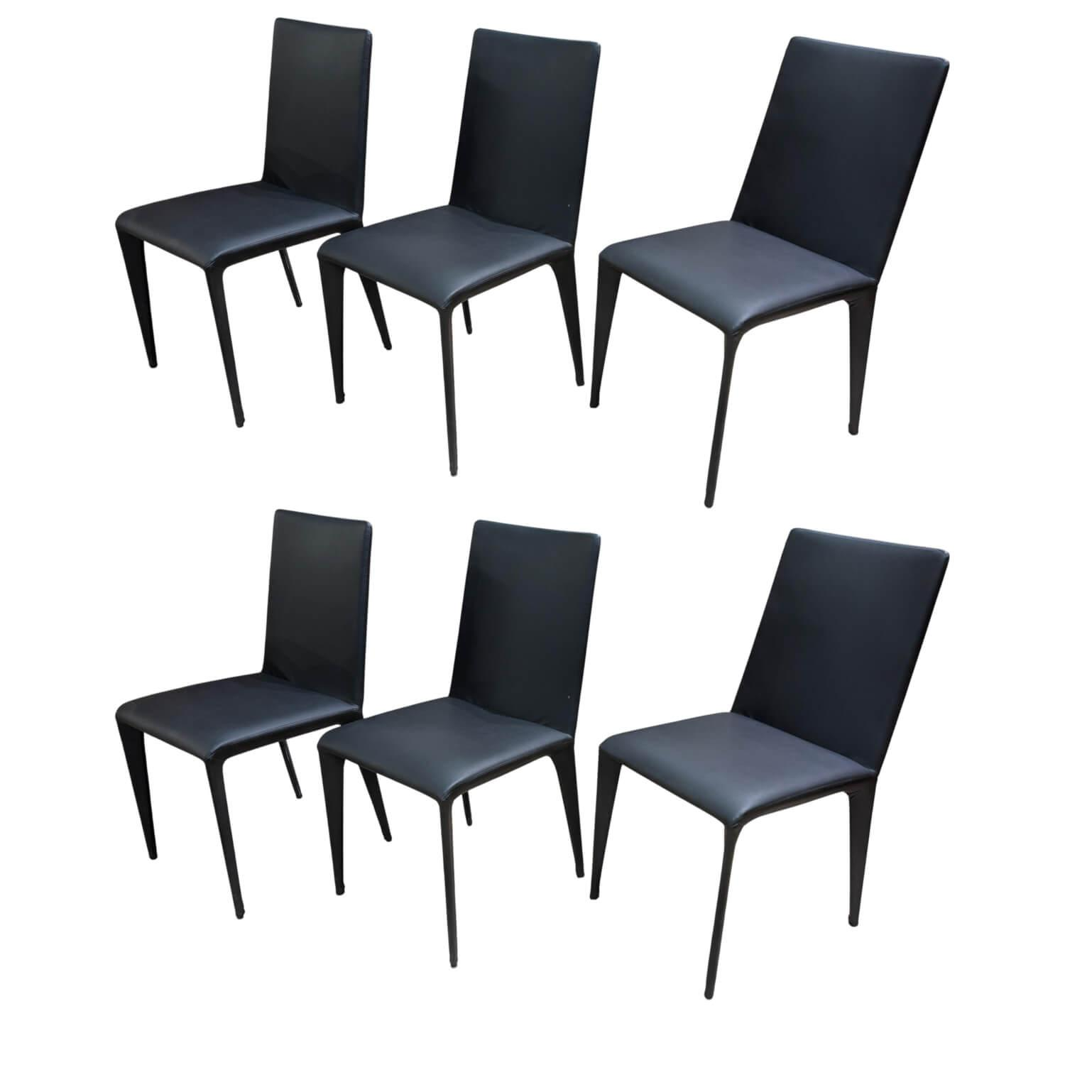 Bonaldo - 6er-Set Stuhl Filly Up Kunstleder Schwarz - 1