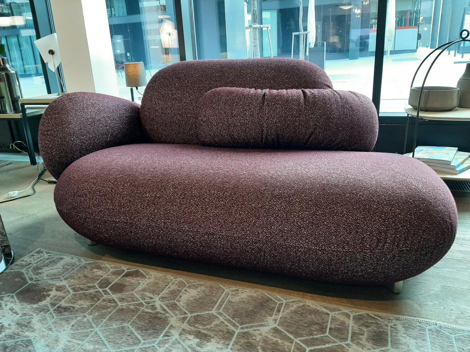 Leolux - Chaiselongue Pulla Bezug Stoff 4 Mondo Viola 13 Füße Aluminium Poliert - 4