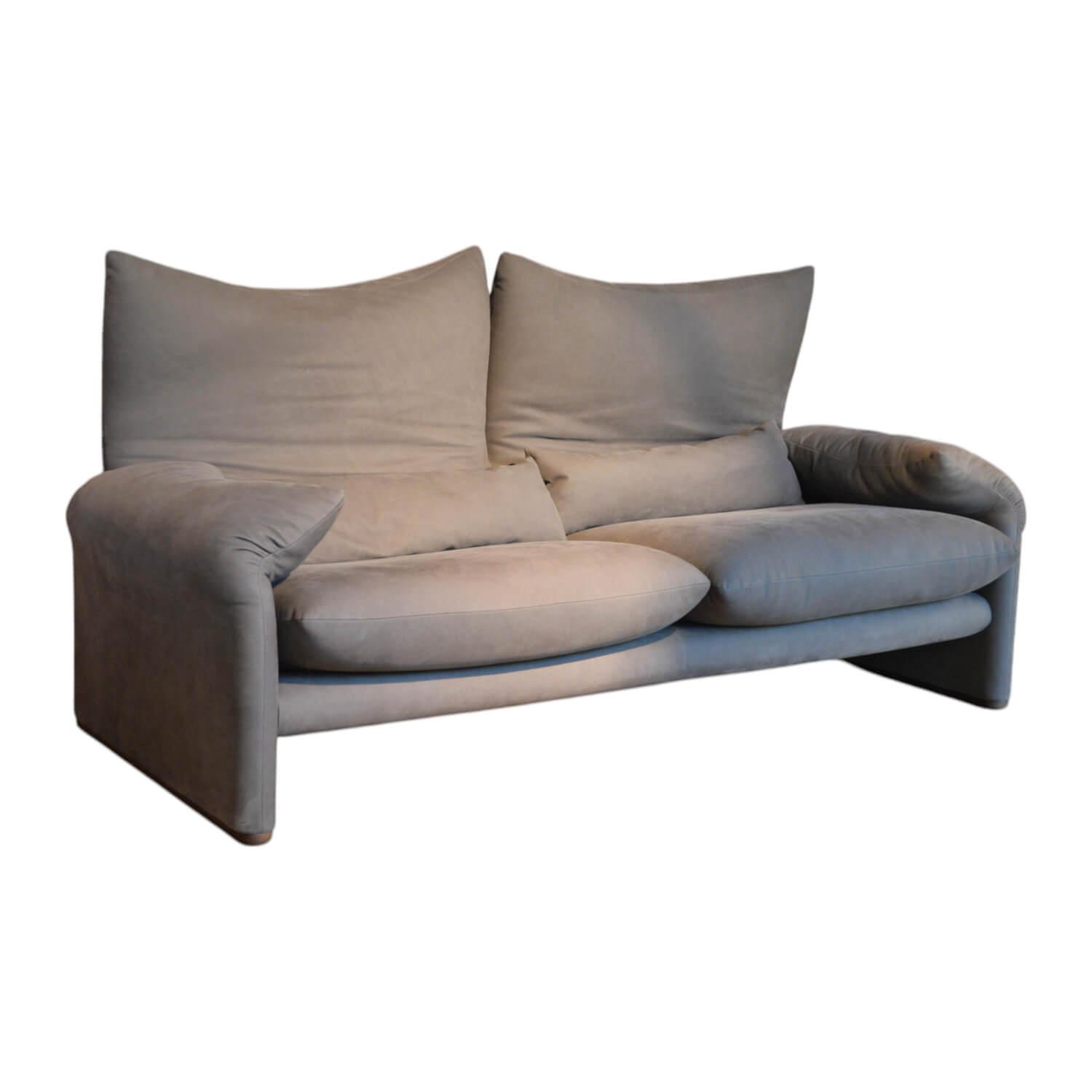 Cassina - Sofa Maralunga Maxi 675 Y2 Nubukleder 13Z506 Moka Grau Braun Erdfarbend - 1