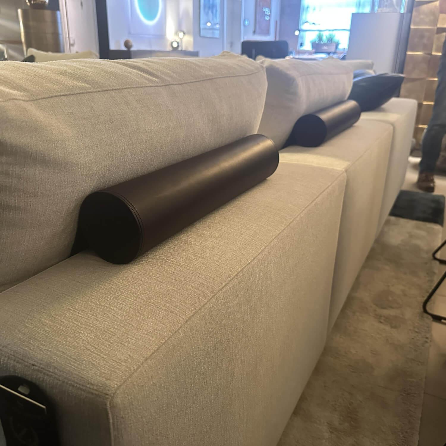 Walter Knoll - Ecksofa Living Landscape Stoff Garbo 7737 Pearl 25 Beige Sockel Buche Schwarz Lackiert - 4