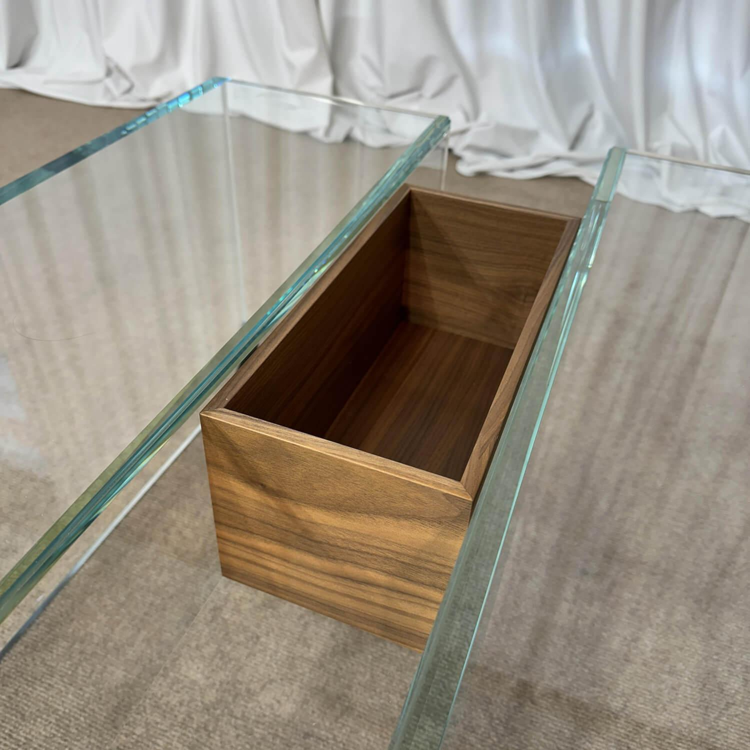 Domina - Couchtisch Glas Mit Holz Detail - 3