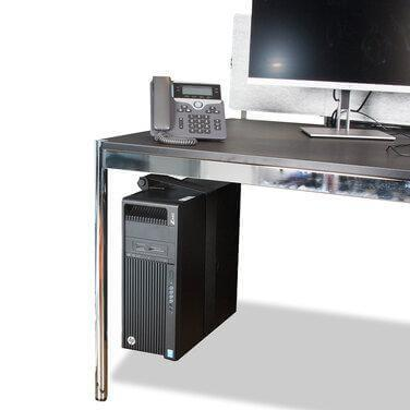USM Haller - Schreibtisch Linoleum Grau Gestell Chrom - 3