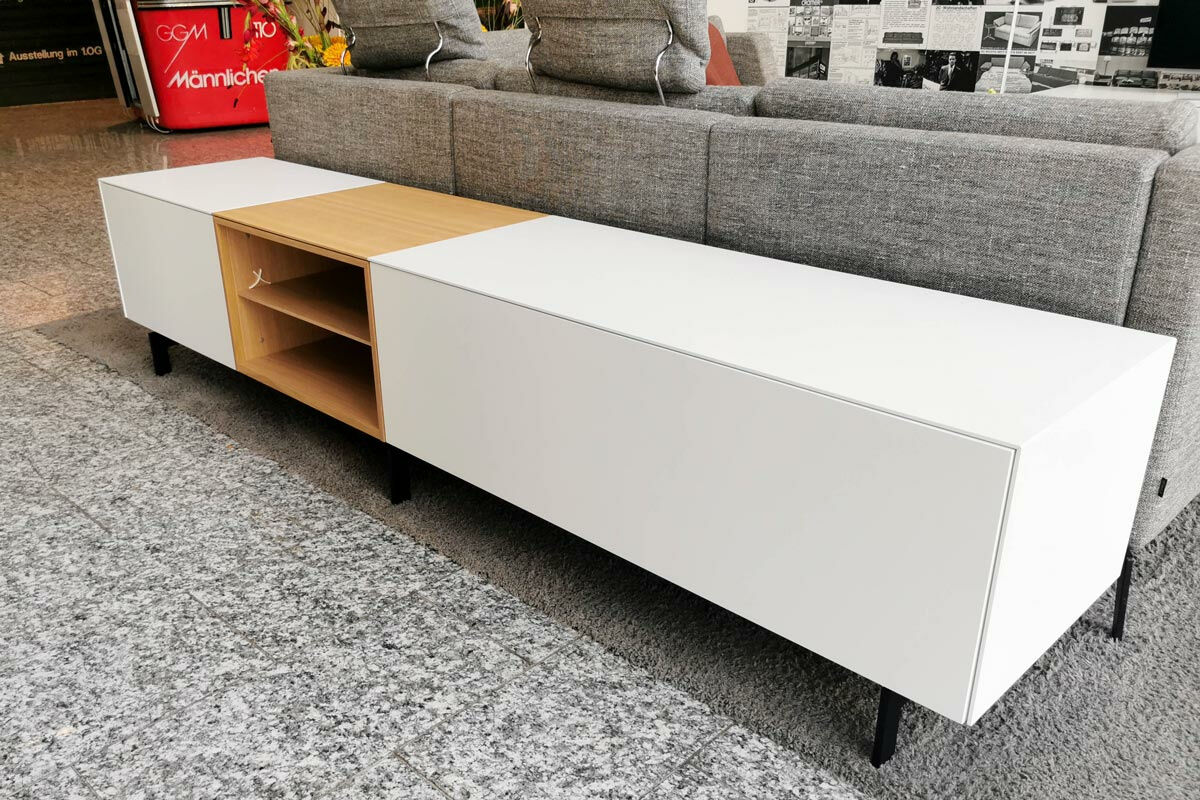 Piure - Sideboard Edit Quick MDF Mattlack P01/P01 Weiß E08 Eiche - 7