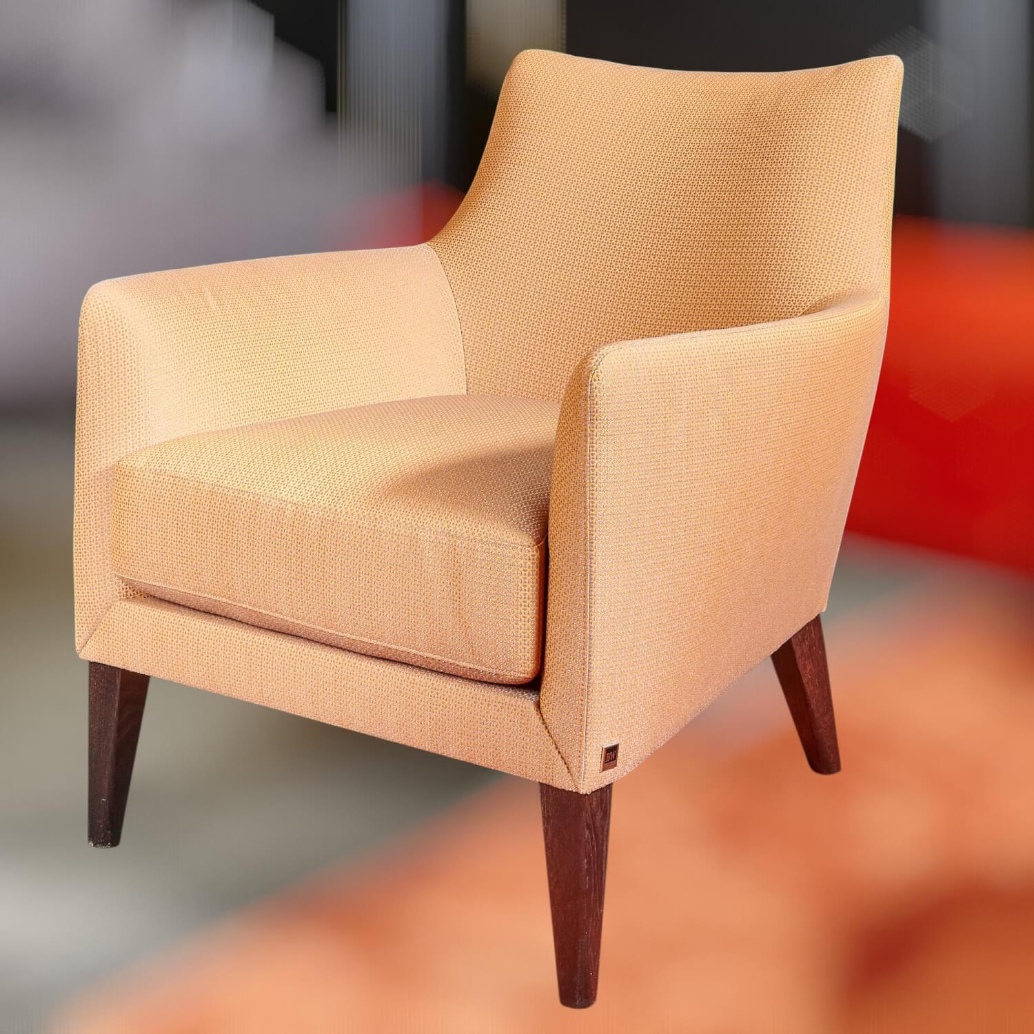 Bielefelder Werkstätten - Coco Beistellsessel Stoff Minimo 9-2463-060 Beige Braun - 5