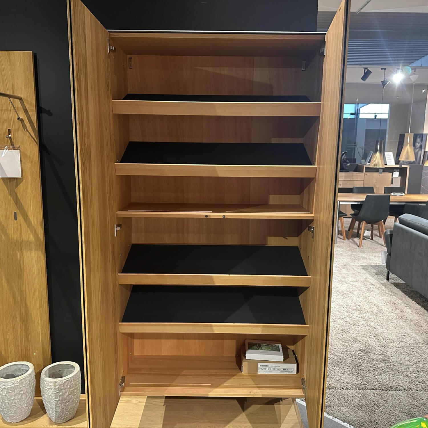 Team 7 - Garderobe Eiche Naturöl Und Glas Pearl Weiß Inklusive 4 Schuhfächer Aus Holz - 9