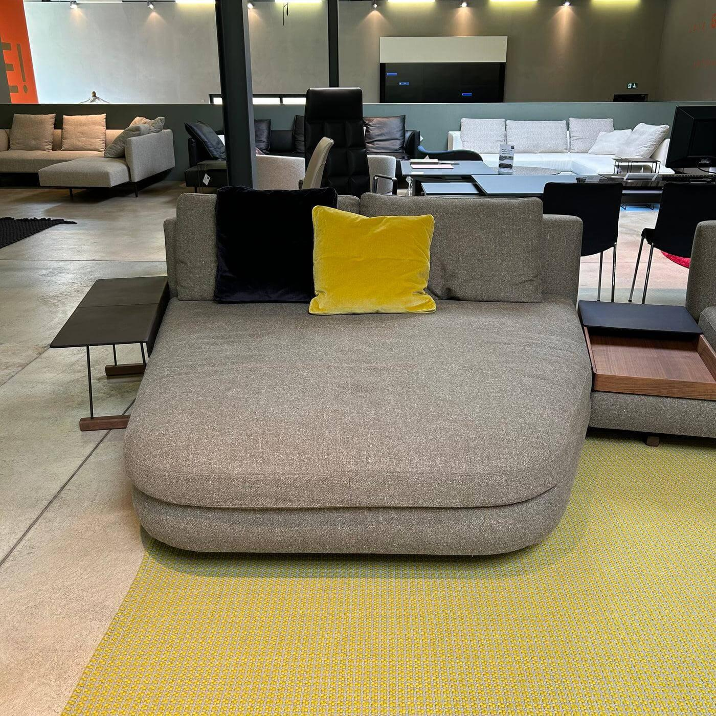 Walter Knoll - Sofagruppe Tama Living 822 Stoff Puro Mineral Grau Braun Kufen Nussbaum Geölt Inklusive Tischplatte Und Kissen - 10