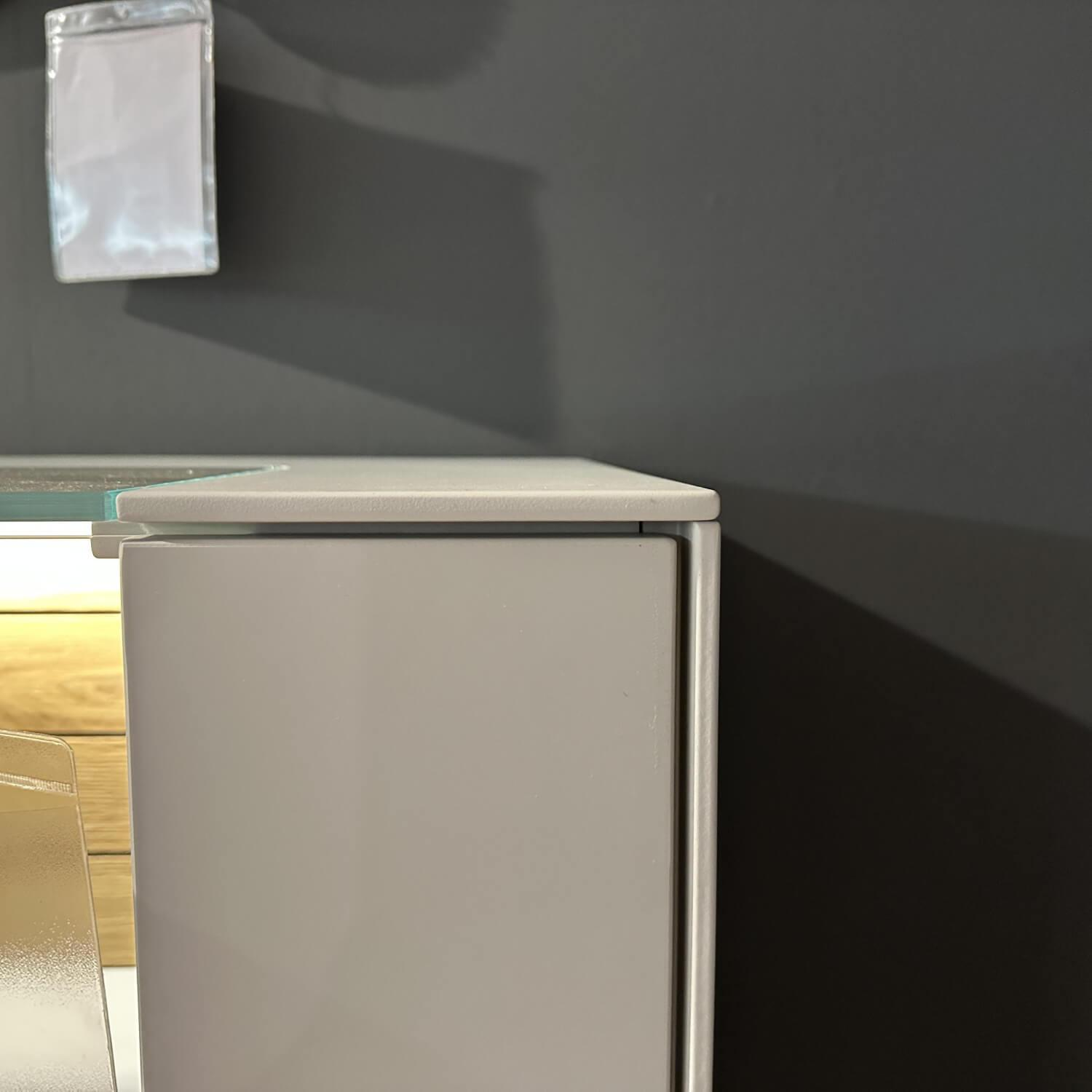 Wöstmann - Highboard WM2380 Lack Samtgrau Wildeiche Massiv Soft Gebürstet Mit Glasausschnitt - 5