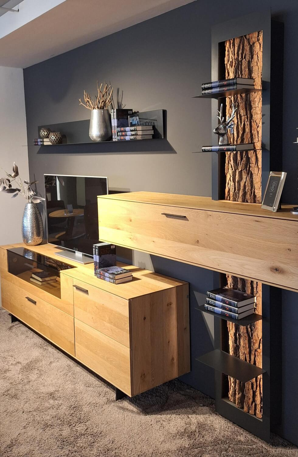 Hartmann - Wohnwand Runa Kerneiche Natur Massiv Gebürstet - 4