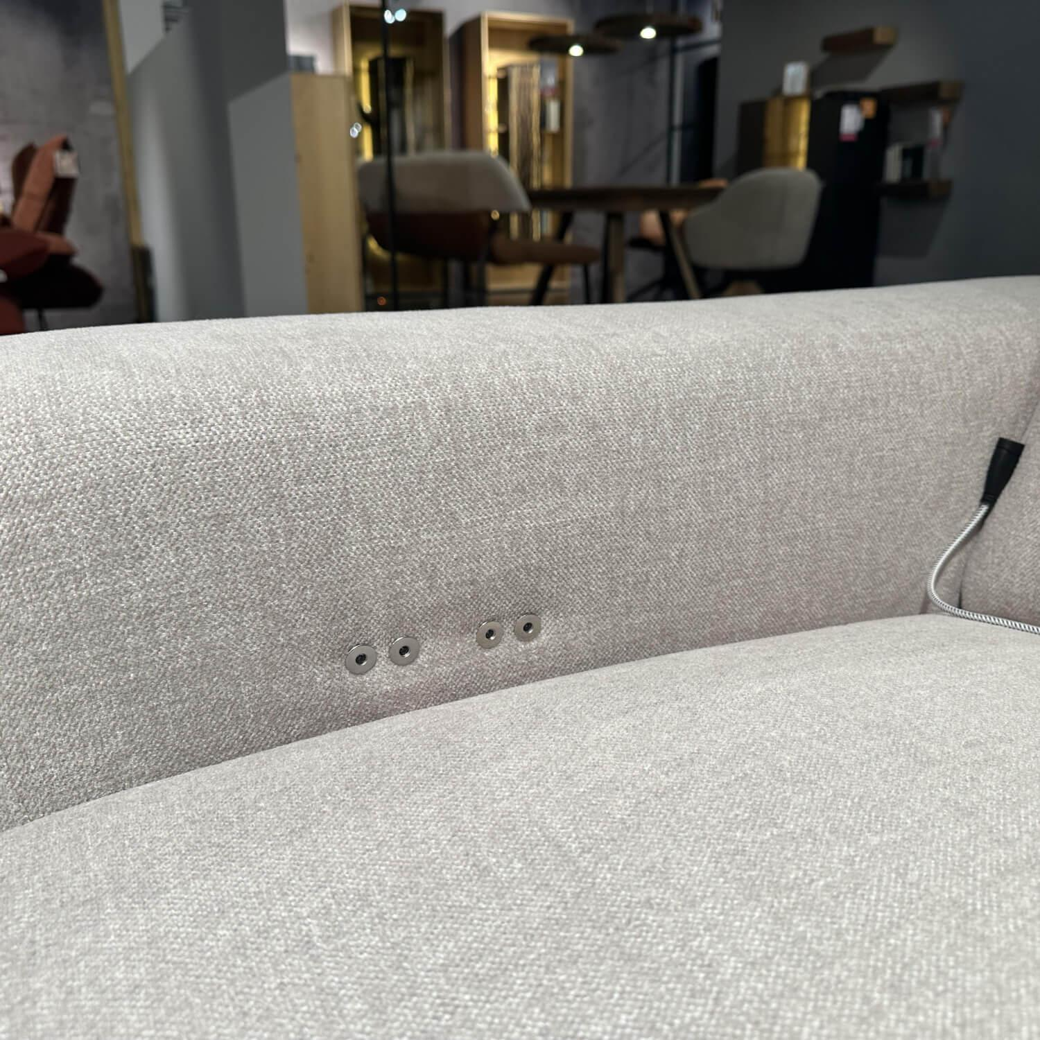 Mondo - Ecksofa Ensemble Shima Stoff Escana Naturel Beige Füße Metall 01BR Brushed - 5
