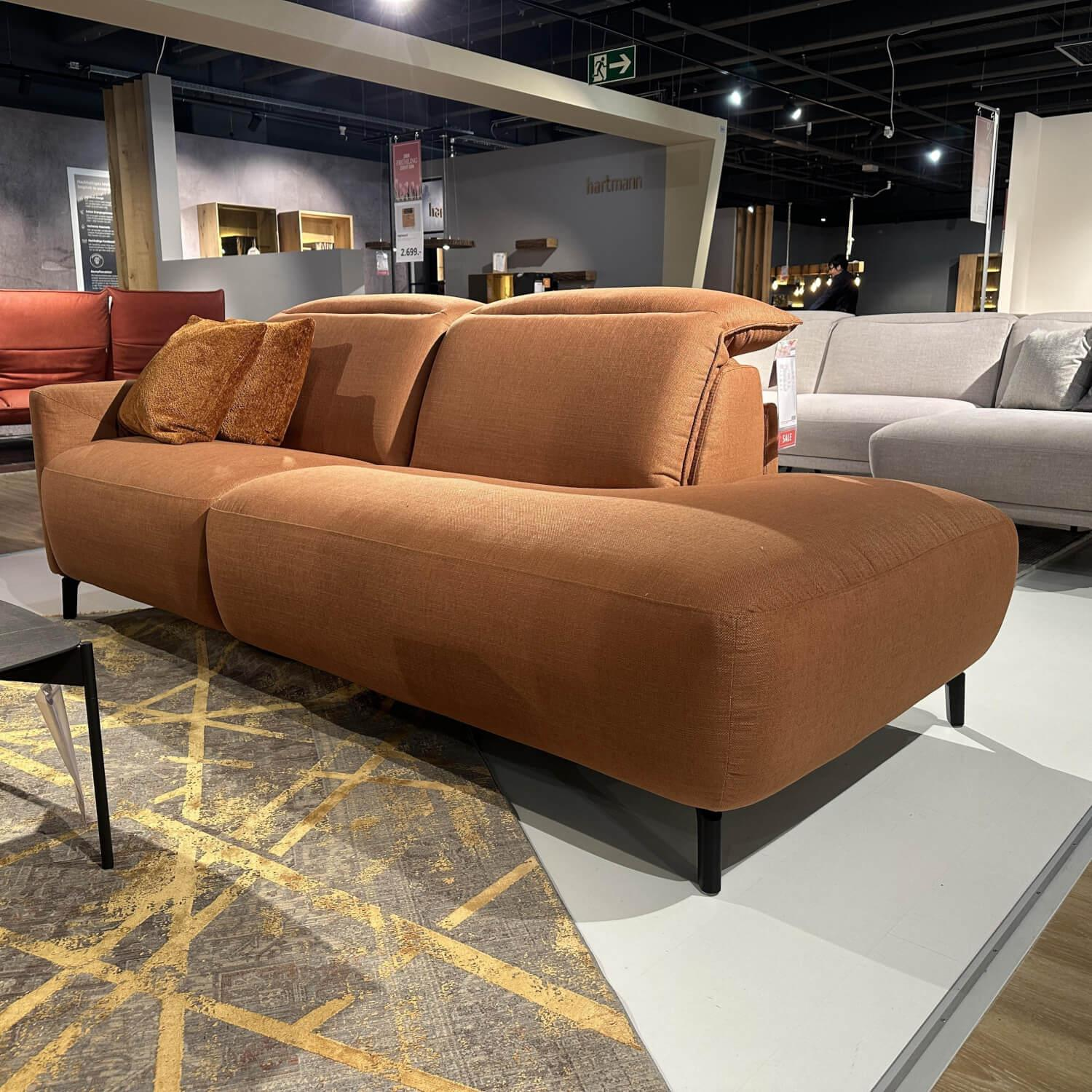 Mondo - Sofa Ensemble Sallin Stoff  Nevio Cognac Füße Schwarz - 2