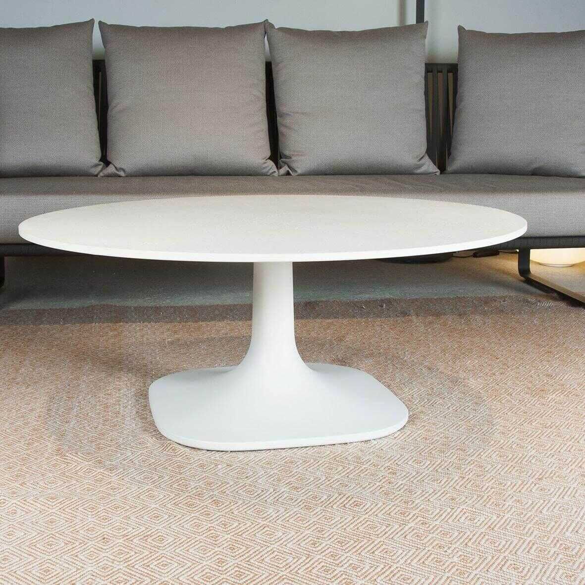Tisch Fiore Platte Zement Weiß Outdoor
