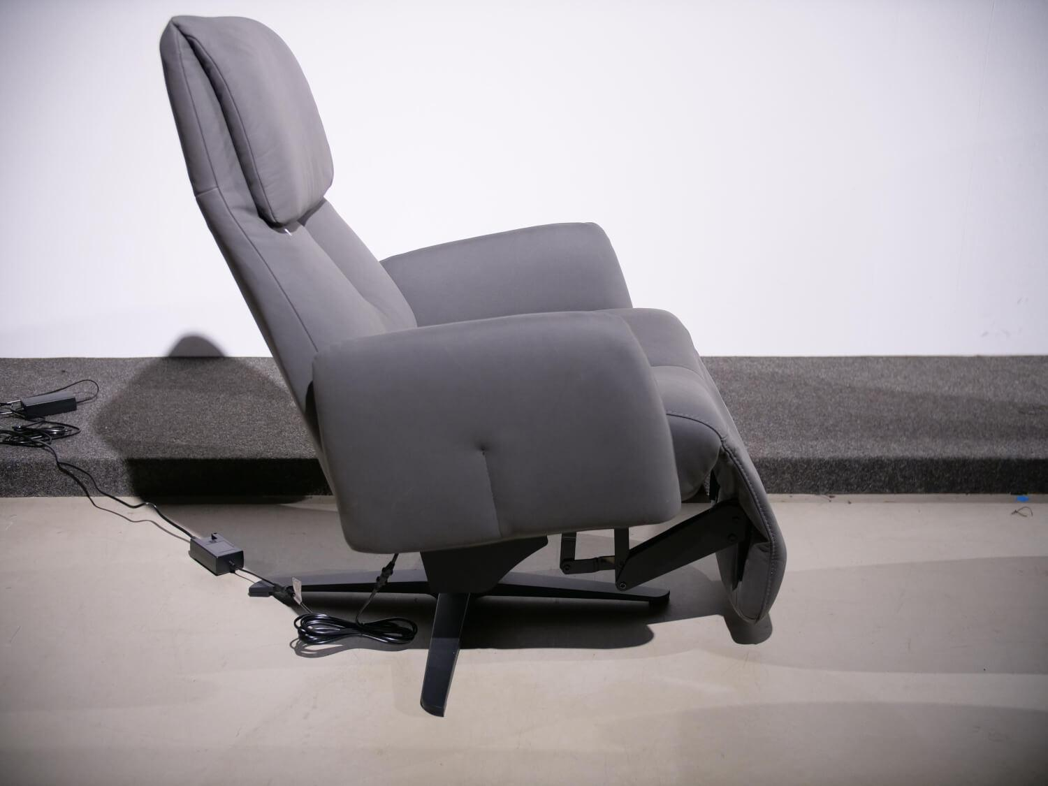 PM Oelsa - Relaxsessel WK 616 Leder Davinci Nero Schwarz Motorisch Verstellbar - 10