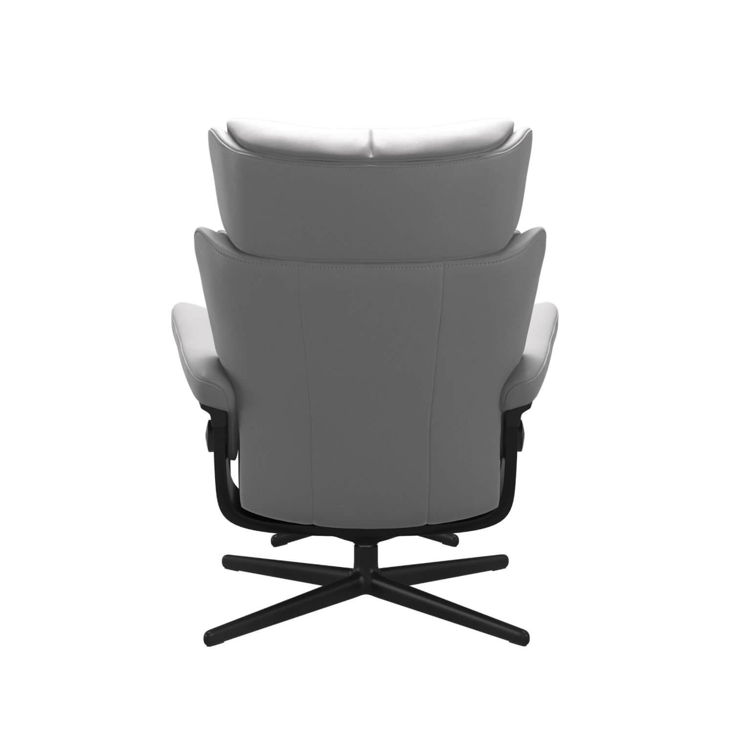 Stressless - Relaxsessel Magic L Mit Hocker Leder Cori Silver Cloud Gestell Cross Buche Schwarz Gebeizt - 3