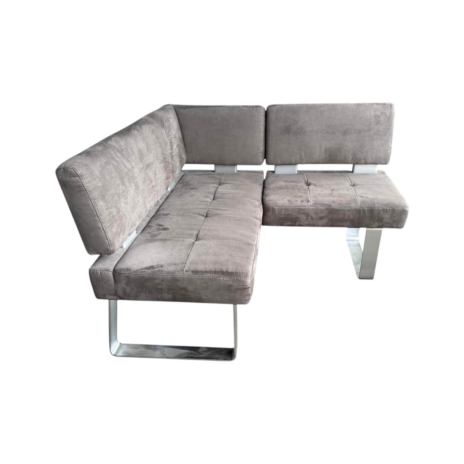 Eckbank 4191 Game I Stoff 520 Light Grey Grau Gestell Metall Gebürstet