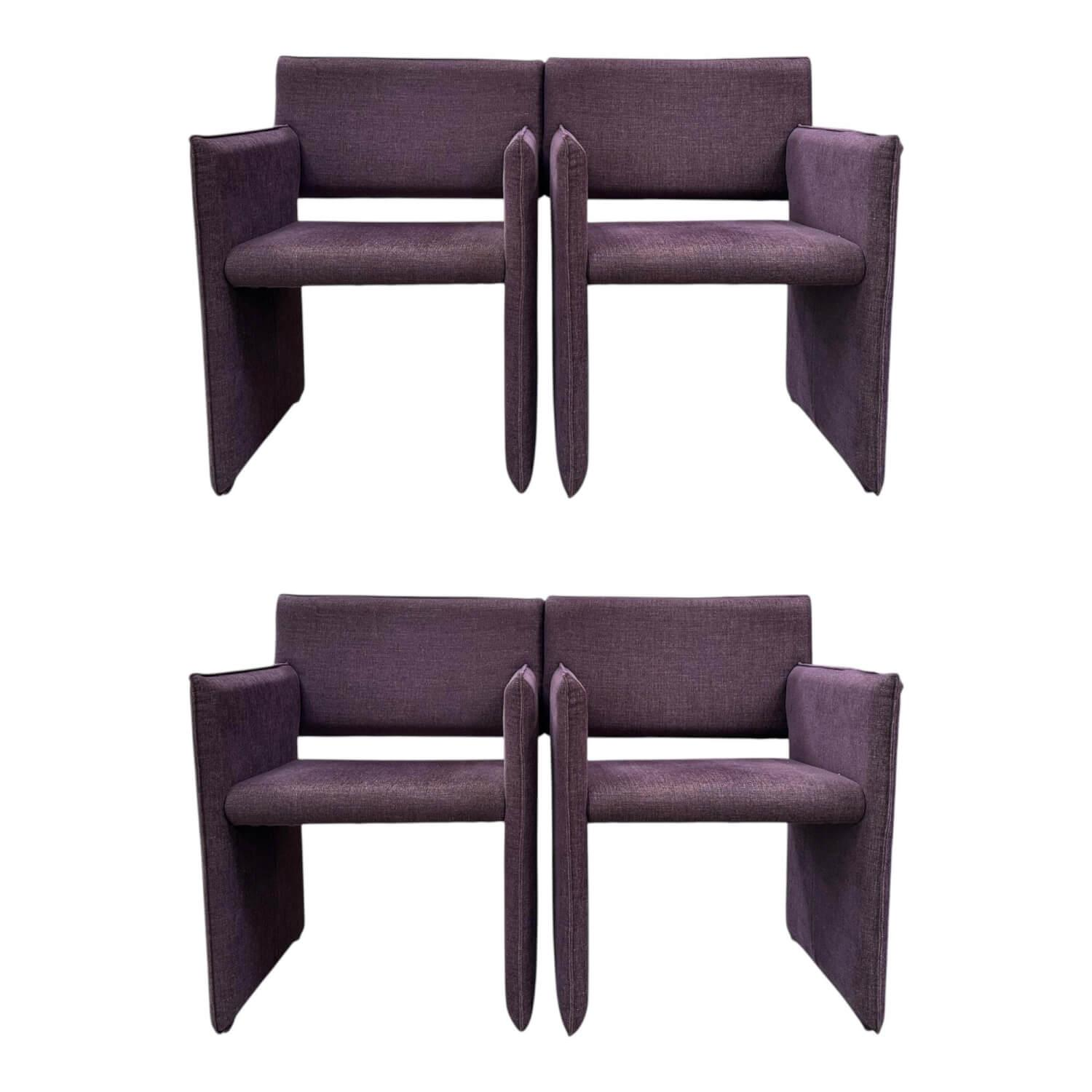 COR - 4er Set Armlehnsessel Noto 19111 Stoff 8162 Bordeaux Violett - 1