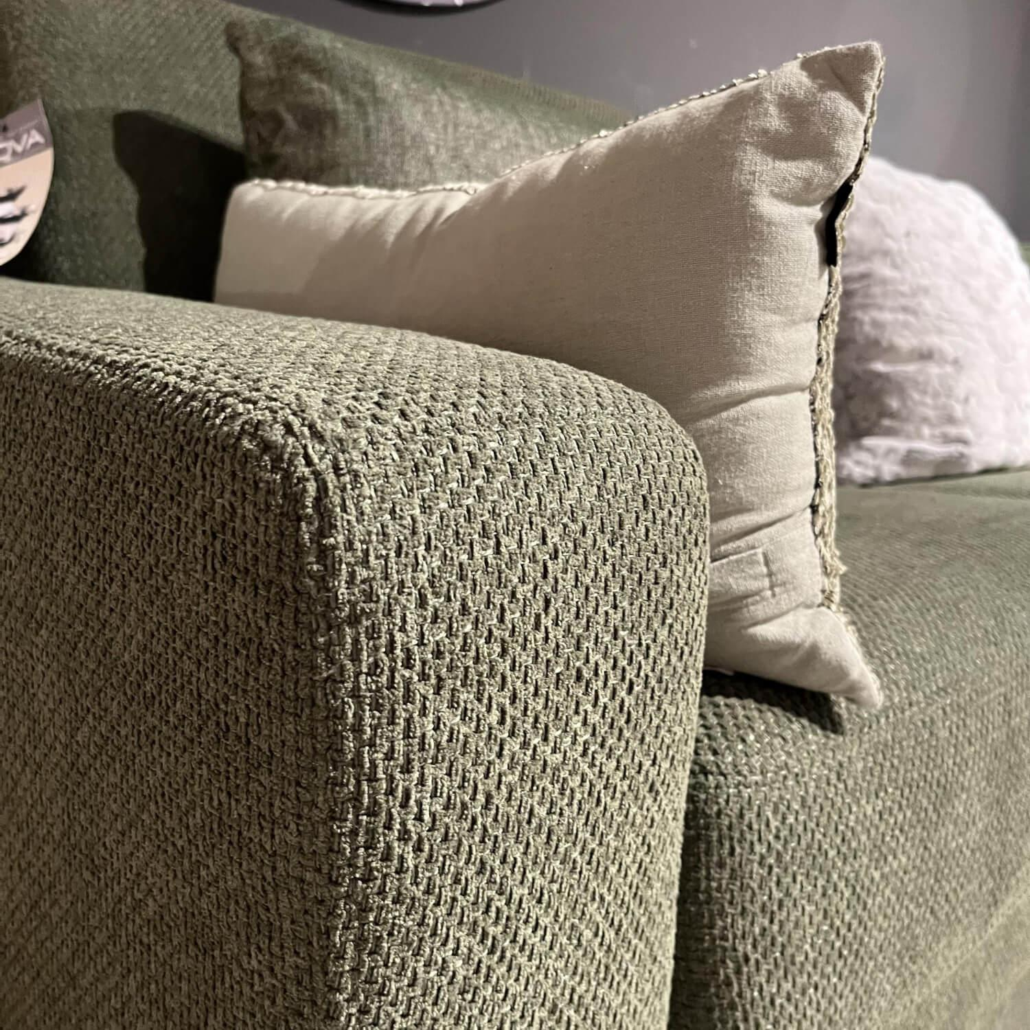 Natura - Schlafsofa Lakeville 1 Stoff PG 4 Grün Füße Eiche Natur Braun Ohne Matratze Und Kissen - 7