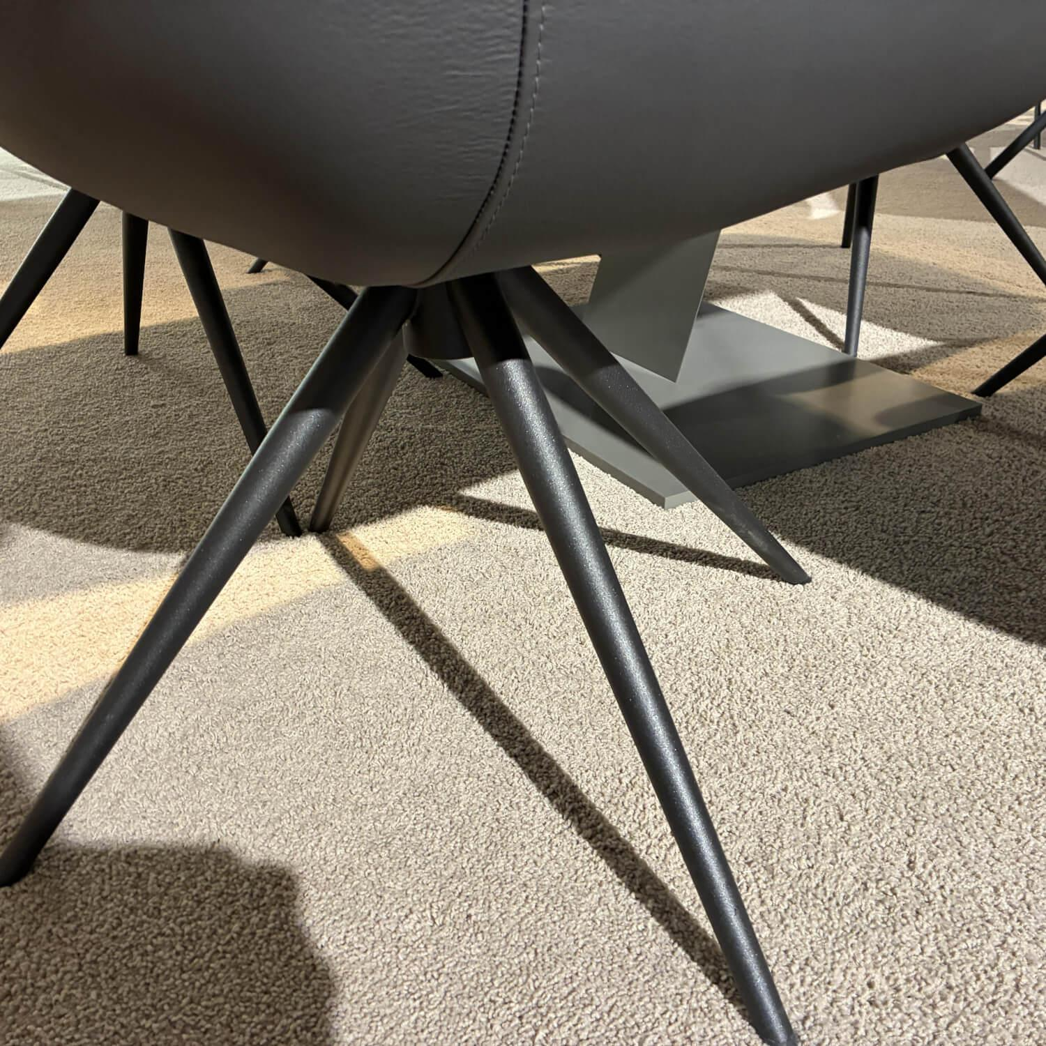 Naos - Essgruppe Iseo Und Mis Keramikplatte Grau Auf Glas Gestell Leder 1 1200 Graniet Grau Gestell Metall Quarz 7039 Schwarz - 3