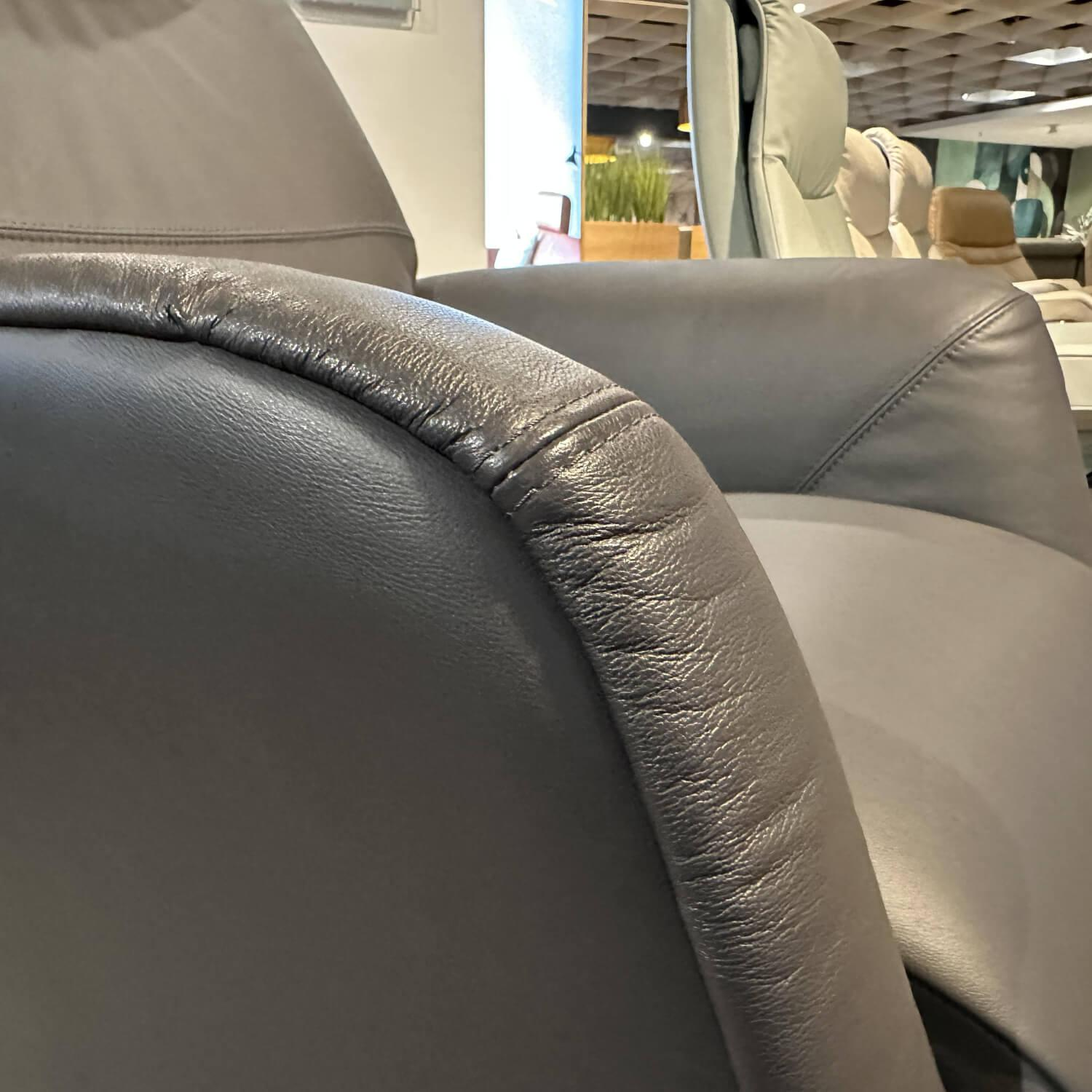 Stressless - Sessel Scott Leder Paloma 80 Rock Anthrazit Gestell Power Sirius Aluminium Gebürstet Mit Verstellbarer Fußstütze - 7