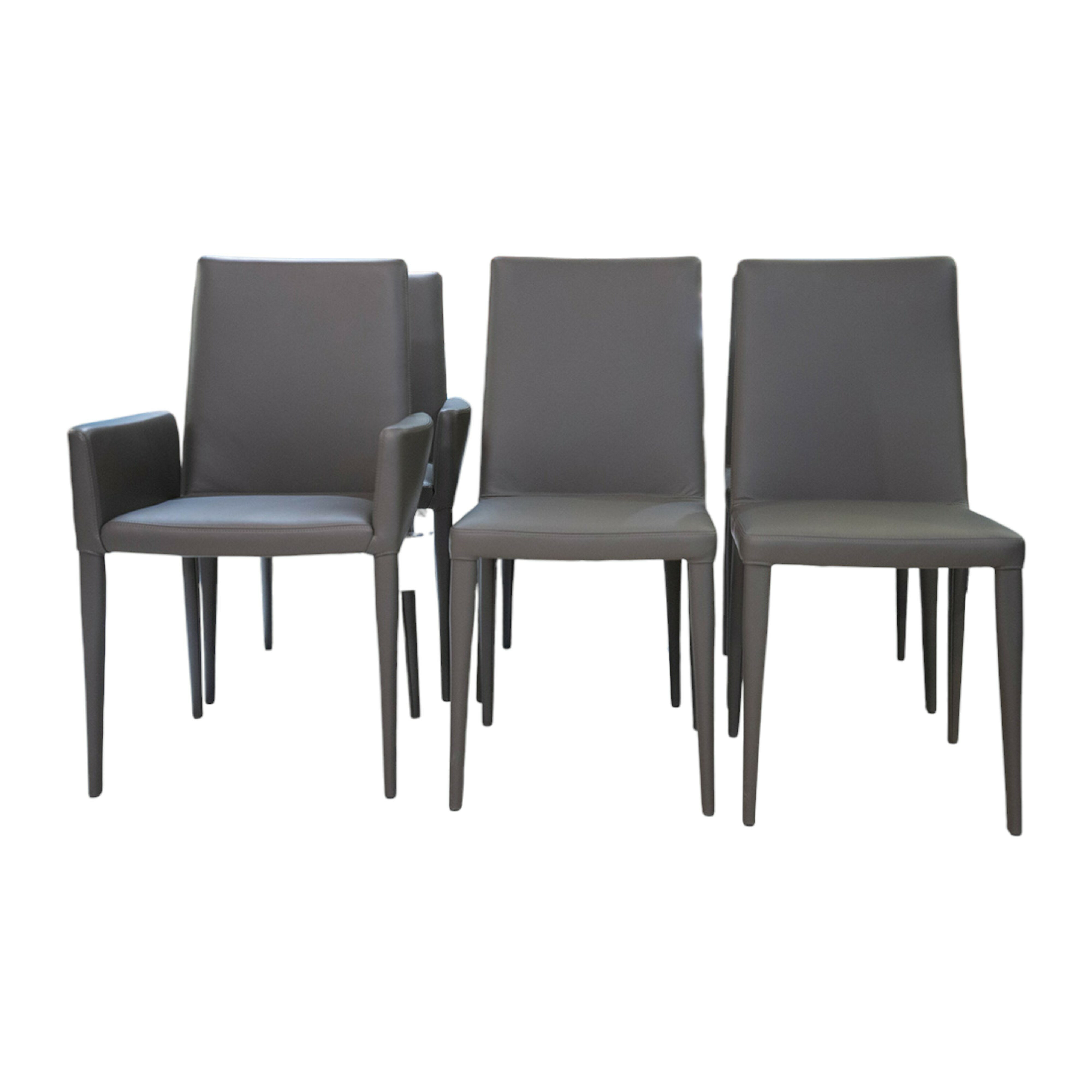 Frag - 6er-Set Stuhl Bella Leder Tiepolo 07 808 Grau - 1