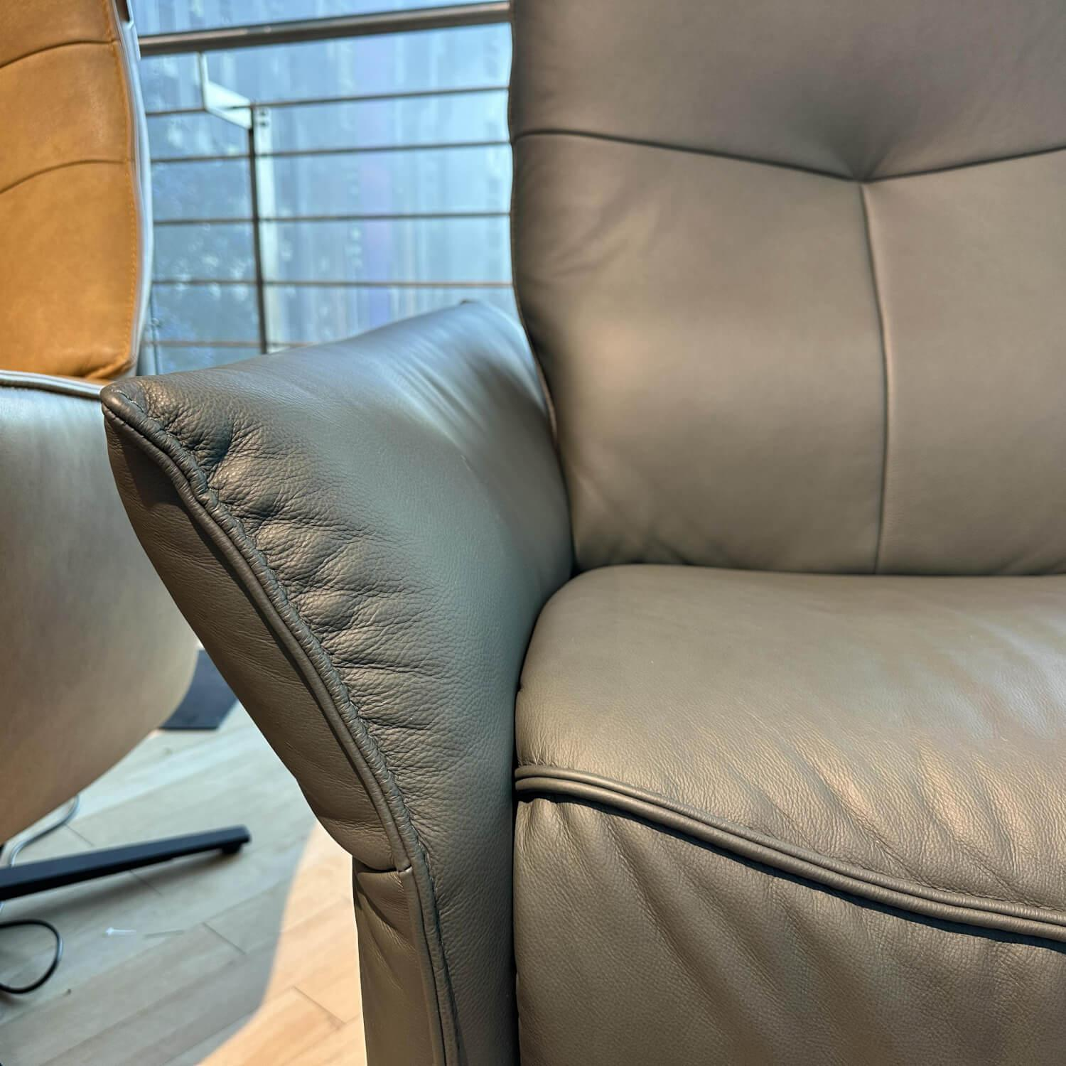 himolla - Sessel Mondo Varia 4934 Leder 22 Soft Nappa Anthrazit Füße Aluminium - 6