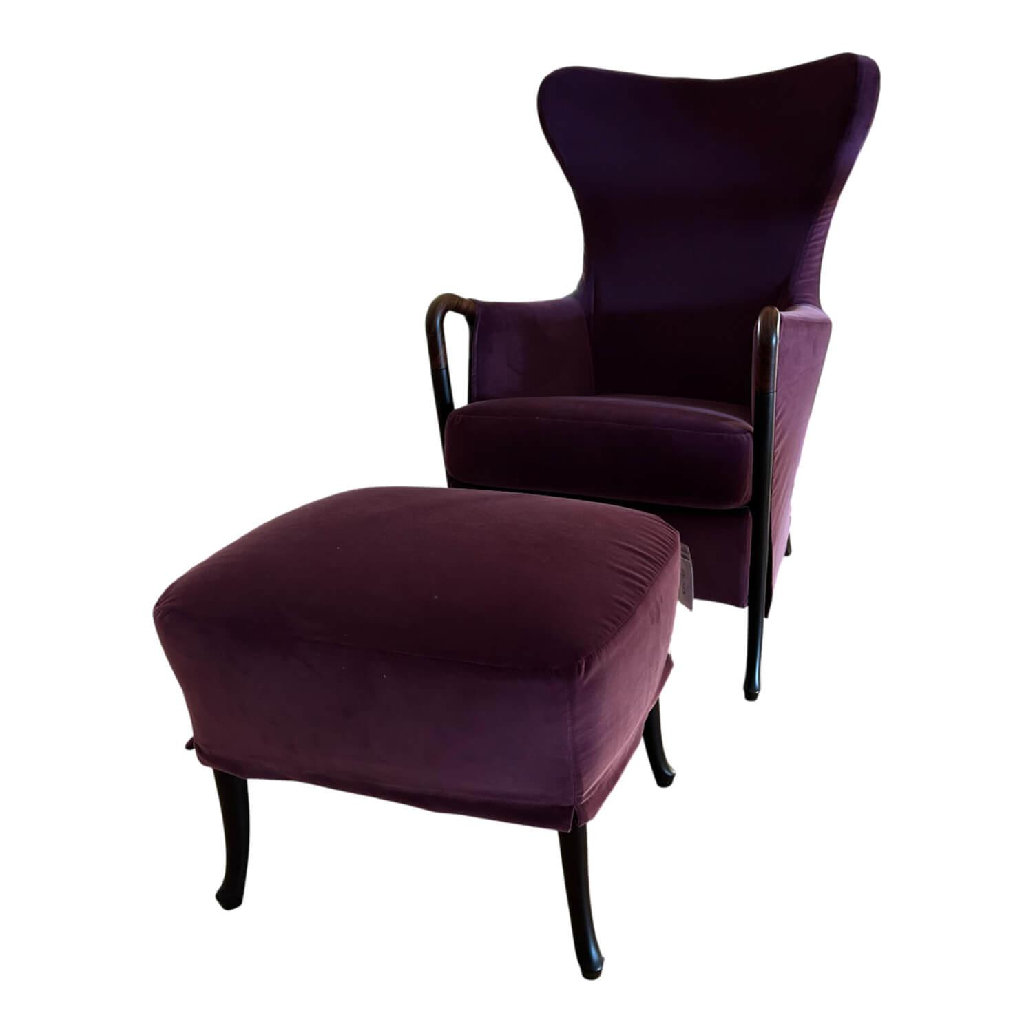 Giorgetti - Sessel Progetti Stoff Adamo & Eve Aubergine 05 Samt Violett - 1