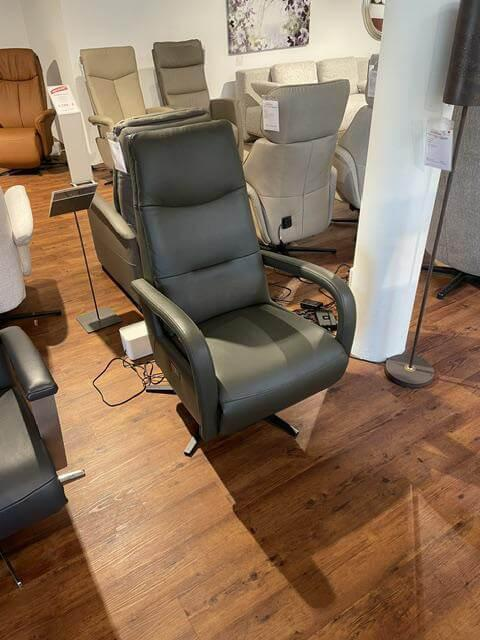 Activineo - Relaxsessel Bono Leder L50 WP Avocado Grün Gestell Metall Schwarz Mit Herz Waage Funktion - 7