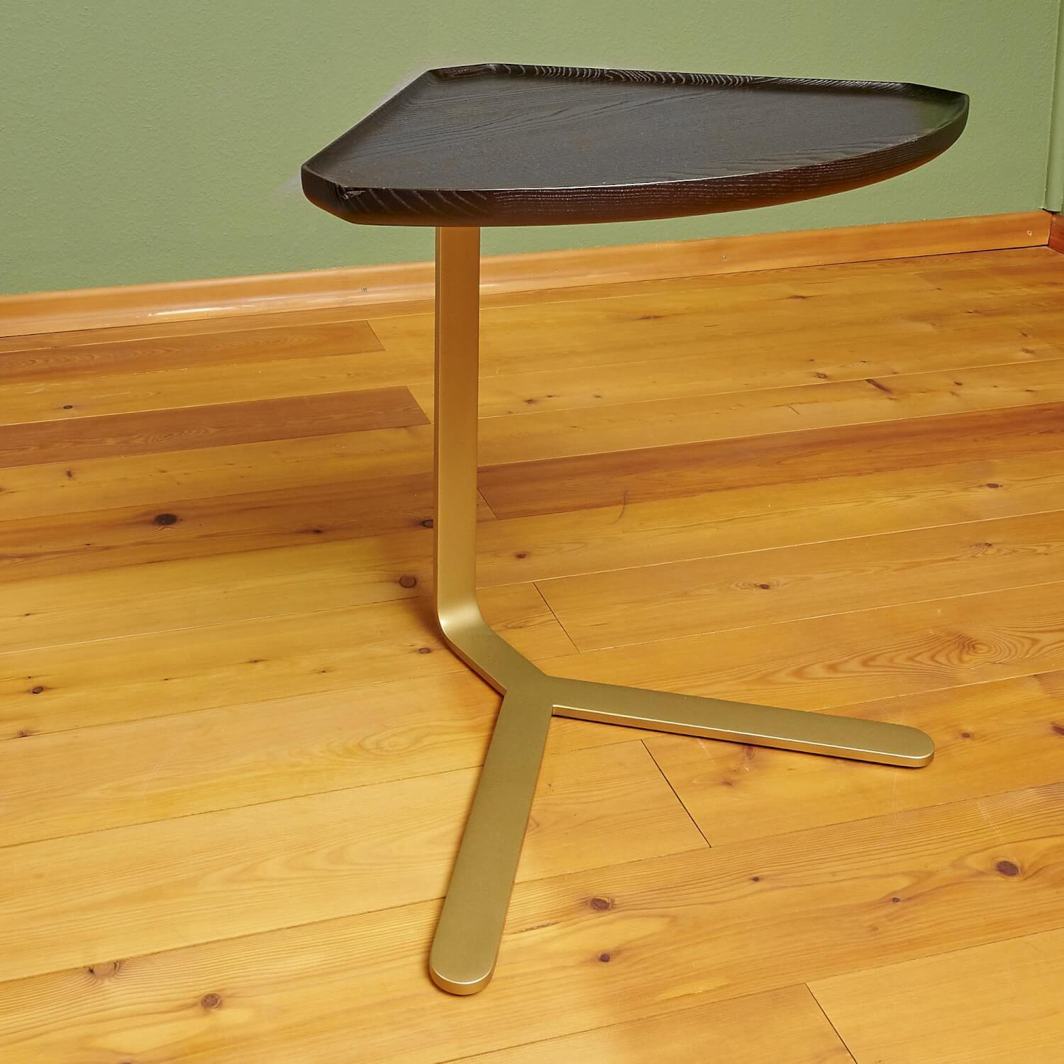Bielefelder Werkstätten - Beistelltisch Joy Platte Wengefarbig Gebeizt Gestell Messingfarbig - 5