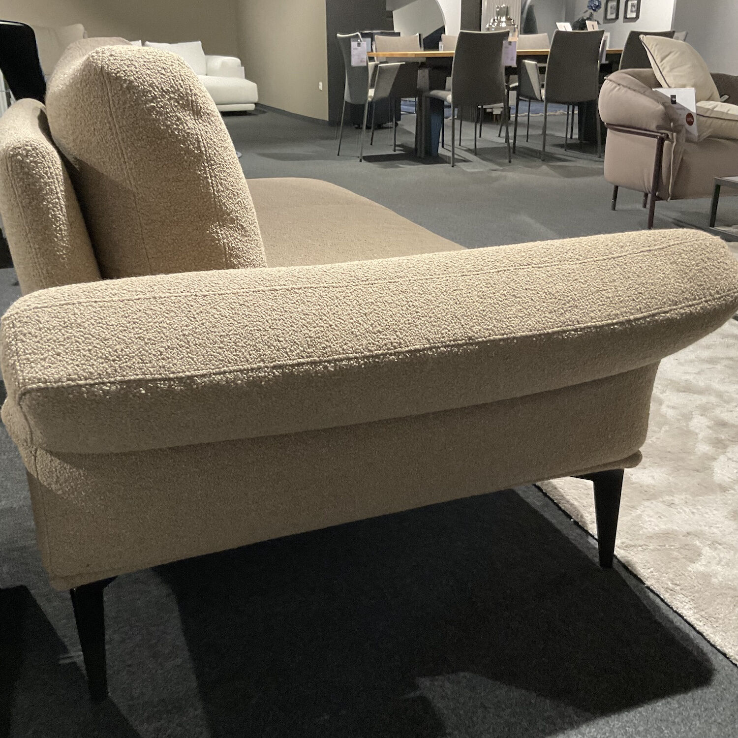 Cierre - Recamiere Aida Stoff 2 Orsetto 5 121 Beige Braun Gestell Schwarz Chrom Mit Klappbarere Armlehne - 4
